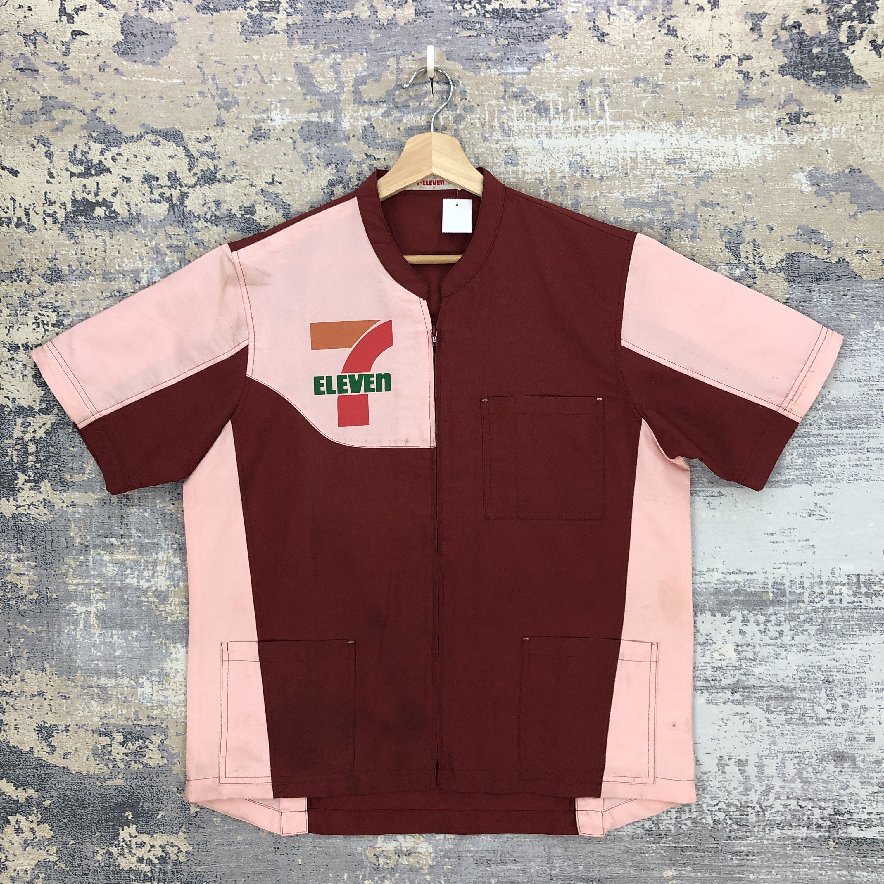 Japanese Brand × Vintage Vintage 90s 7 ELEVEN Shirt Zipper Uniform Workshirt Size US L / EU 52-54 / 3 - 1 Thumbnail