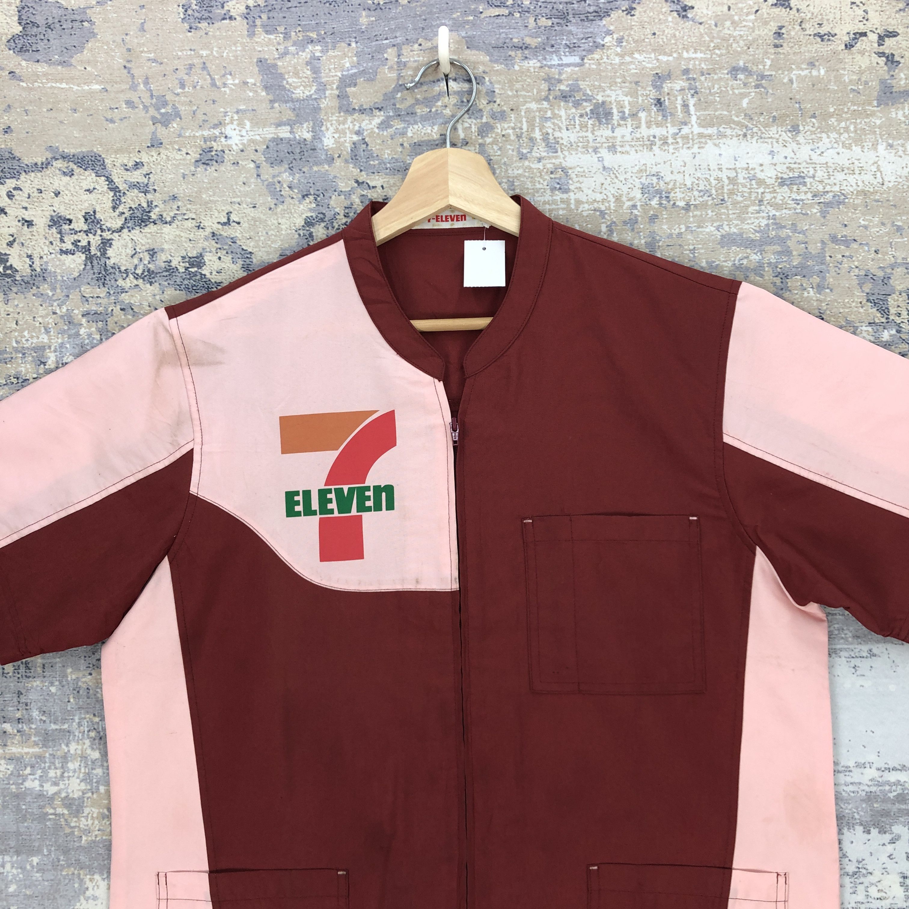 Japanese Brand × Vintage Vintage 90s 7 ELEVEN Shirt Zipper Uniform Workshirt Size US L / EU 52-54 / 3 - 3 Thumbnail