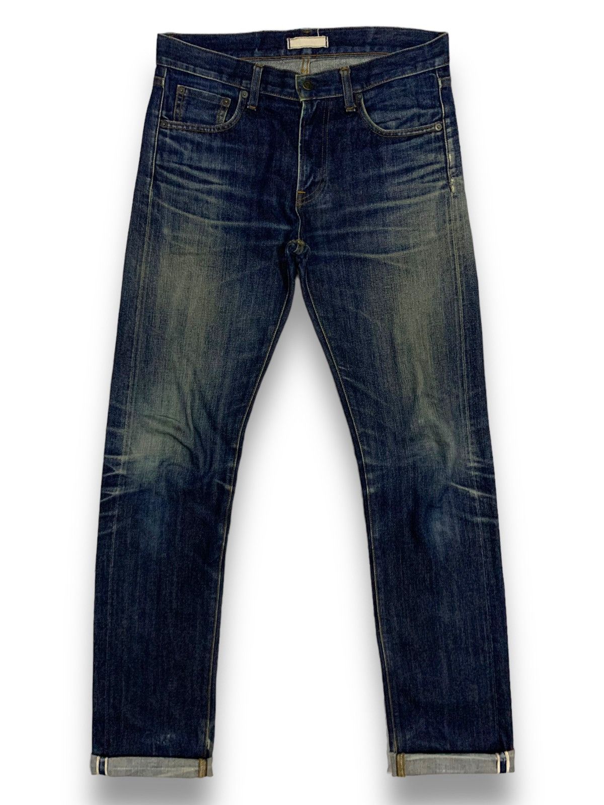 Jun Takahashi Y2K Uniqlo S002 Selvedge Dark Mud Wash Distressed Jeans Size US 31 - 1 Thumbnail