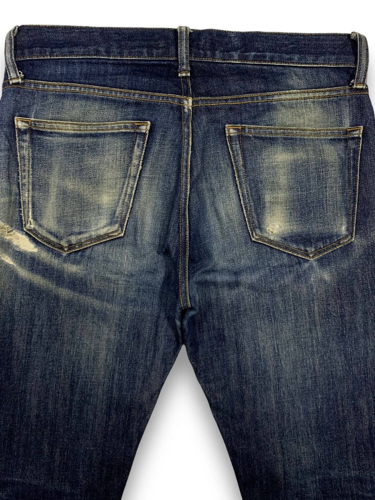 Jun Takahashi Y2K Uniqlo S002 Selvedge Dark Mud Wash Distressed Jeans Size US 31 - 12 Thumbnail