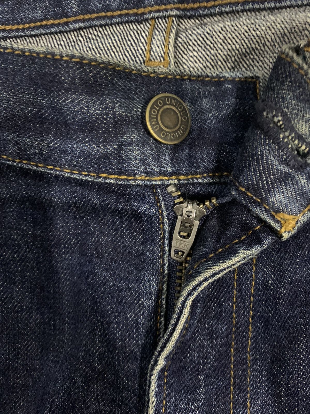 Jun Takahashi Y2K Uniqlo S002 Selvedge Dark Mud Wash Distressed Jeans Size US 31 - 4 Thumbnail