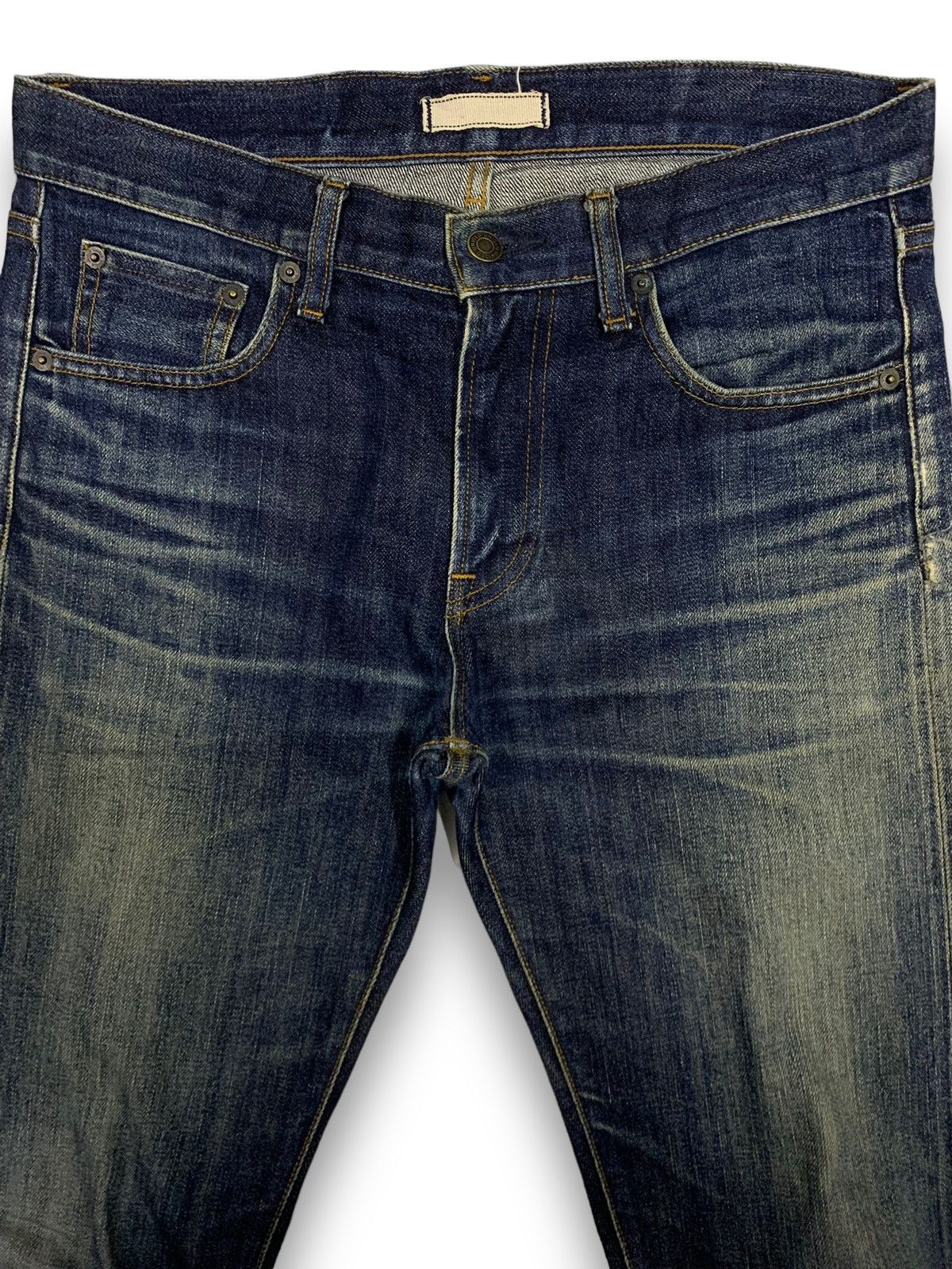 Jun Takahashi Y2K Uniqlo S002 Selvedge Dark Mud Wash Distressed Jeans Size US 31 - 3 Thumbnail