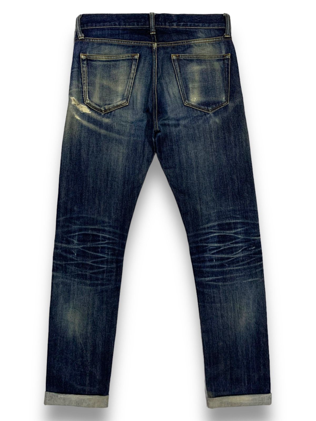 Jun Takahashi Y2K Uniqlo S002 Selvedge Dark Mud Wash Distressed Jeans Size US 31 - 2 Thumbnail