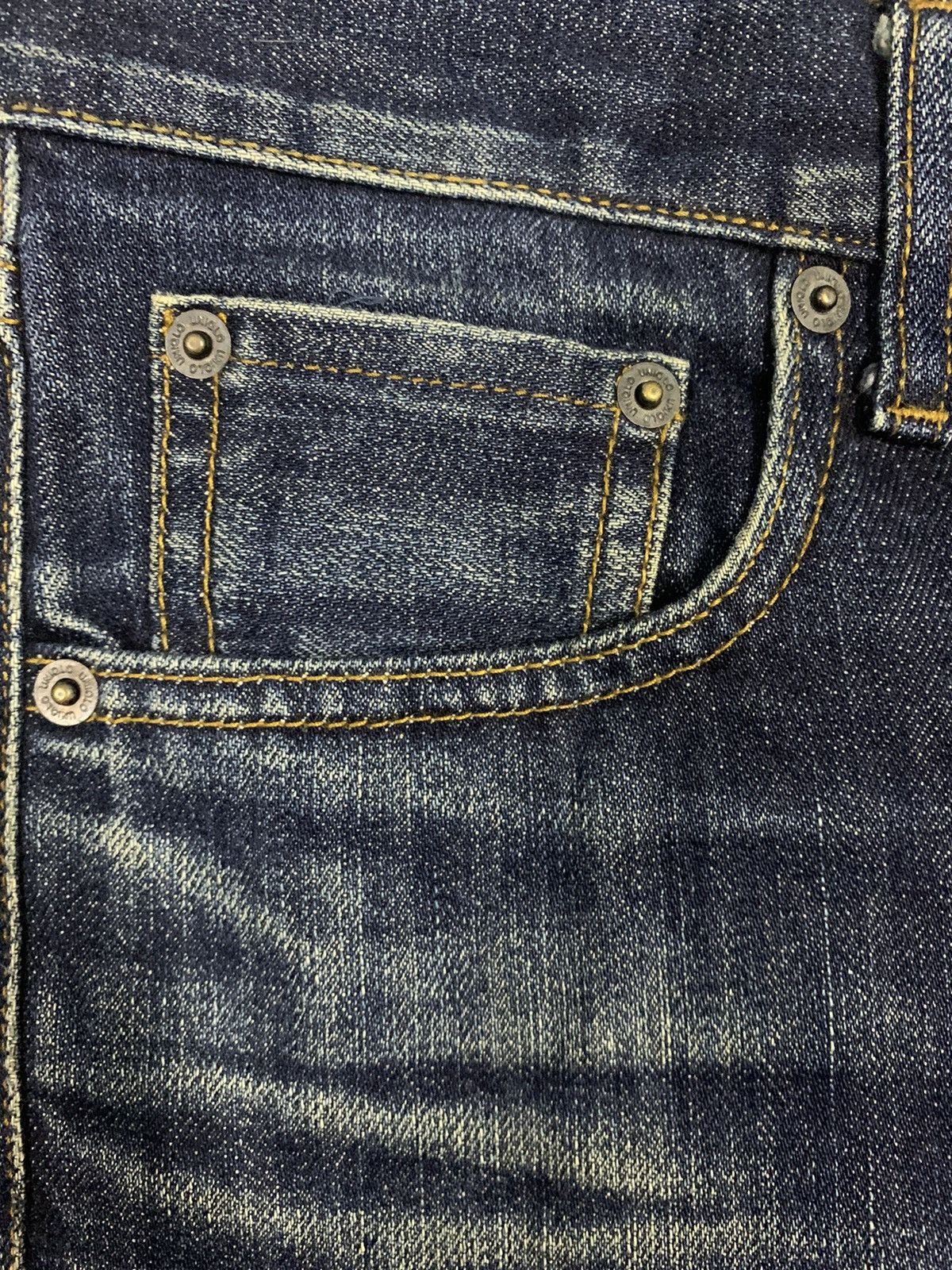 Jun Takahashi Y2K Uniqlo S002 Selvedge Dark Mud Wash Distressed Jeans Size US 31 - 6 Thumbnail