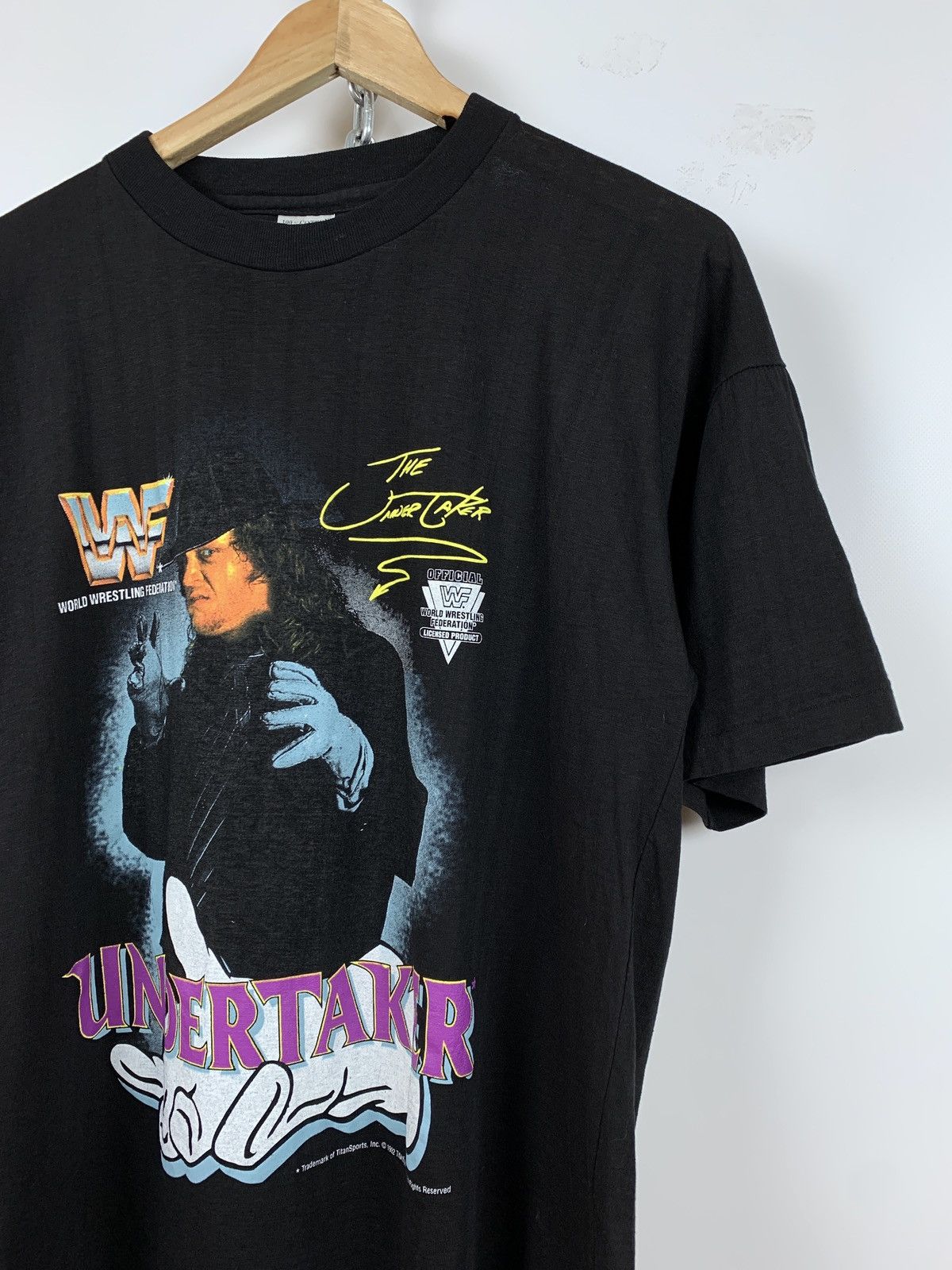 Vintage 1992 Vintage Undertaker WWE Rare T-Shirt Size US L / EU 52-54 / 3 - 3 Thumbnail