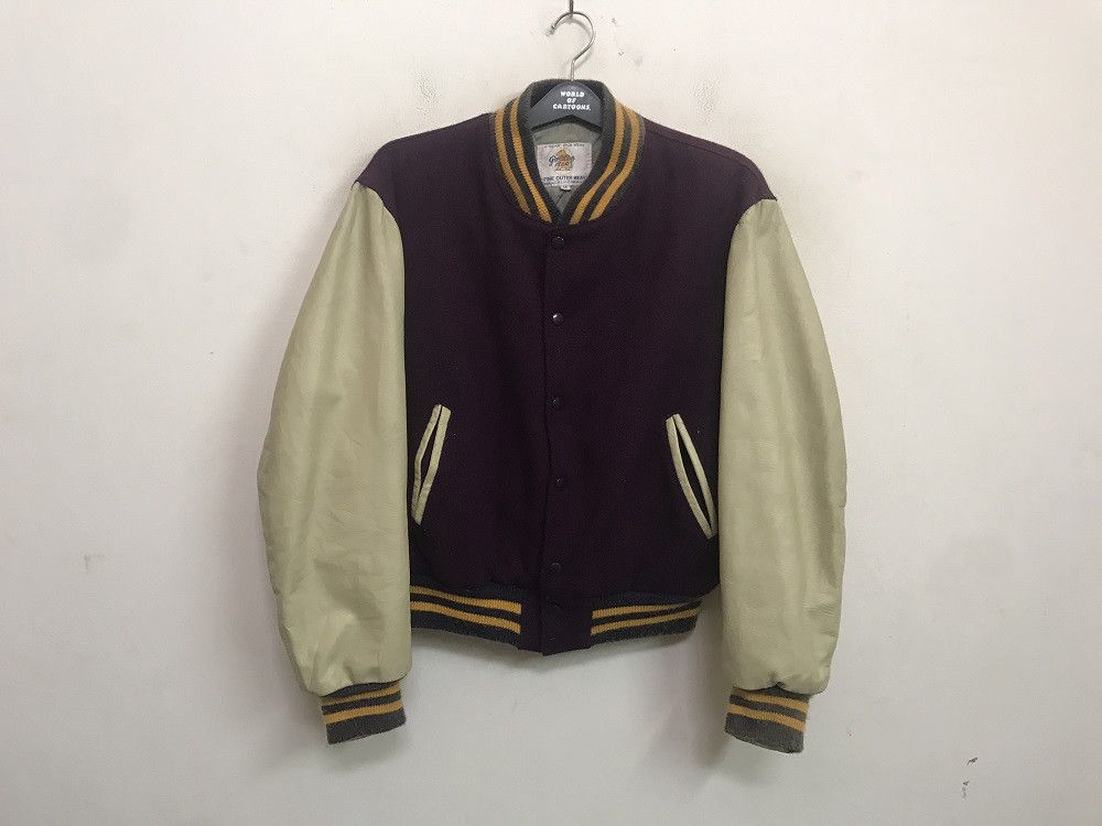 Golden Bear Vintage GOLDEN BEAR Made in USA Leather Sleeve Varsity Size US M / EU 48-50 / 2 - 1 Thumbnail