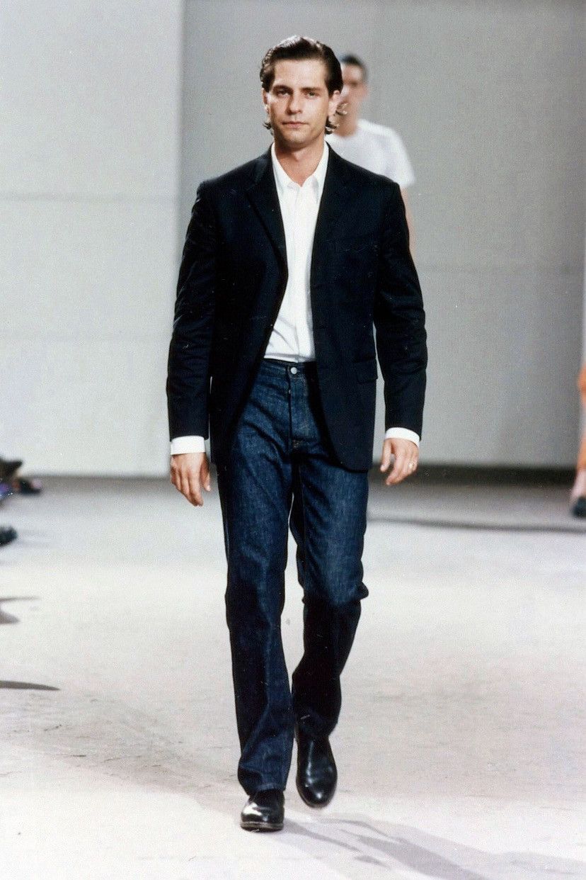 Helmut Lang Helmut Lang Archive SS 1998 Raw Blue Jeans | Grailed