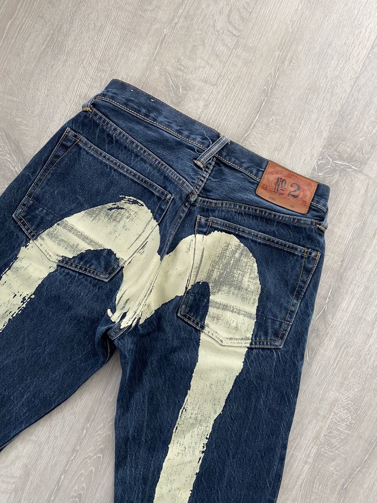 Evisu Evisu jeans daicock vintage selvedge navy white big logo Size US 28 / EU 44 - 2 Thumbnail