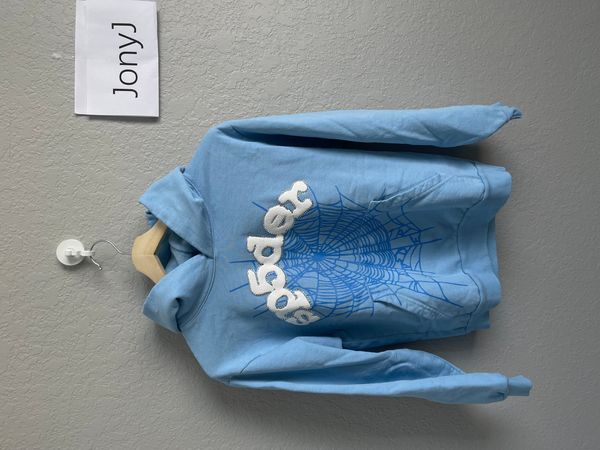 Young Thug Sp5der Web Hoodie Sky Blue | Grailed