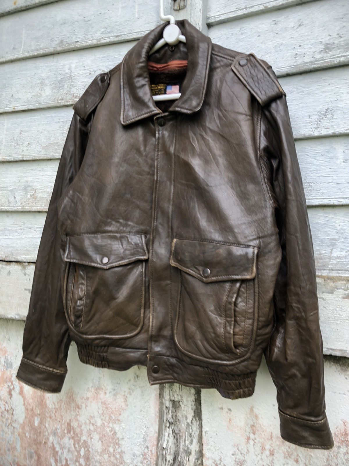 Genuine Leather × Vintage Us Armed Forces Aviator Jacket Leather By Aero Craft M.F.G Size US S / EU 44-46 / 1 - 2 Thumbnail