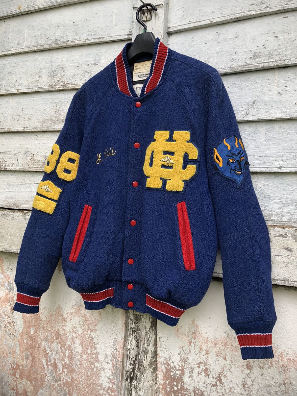 Vintage Houston Sportwear La Shon Wool Varsity Jacket Size US M / EU 48-50 / 2 - 2 Thumbnail
