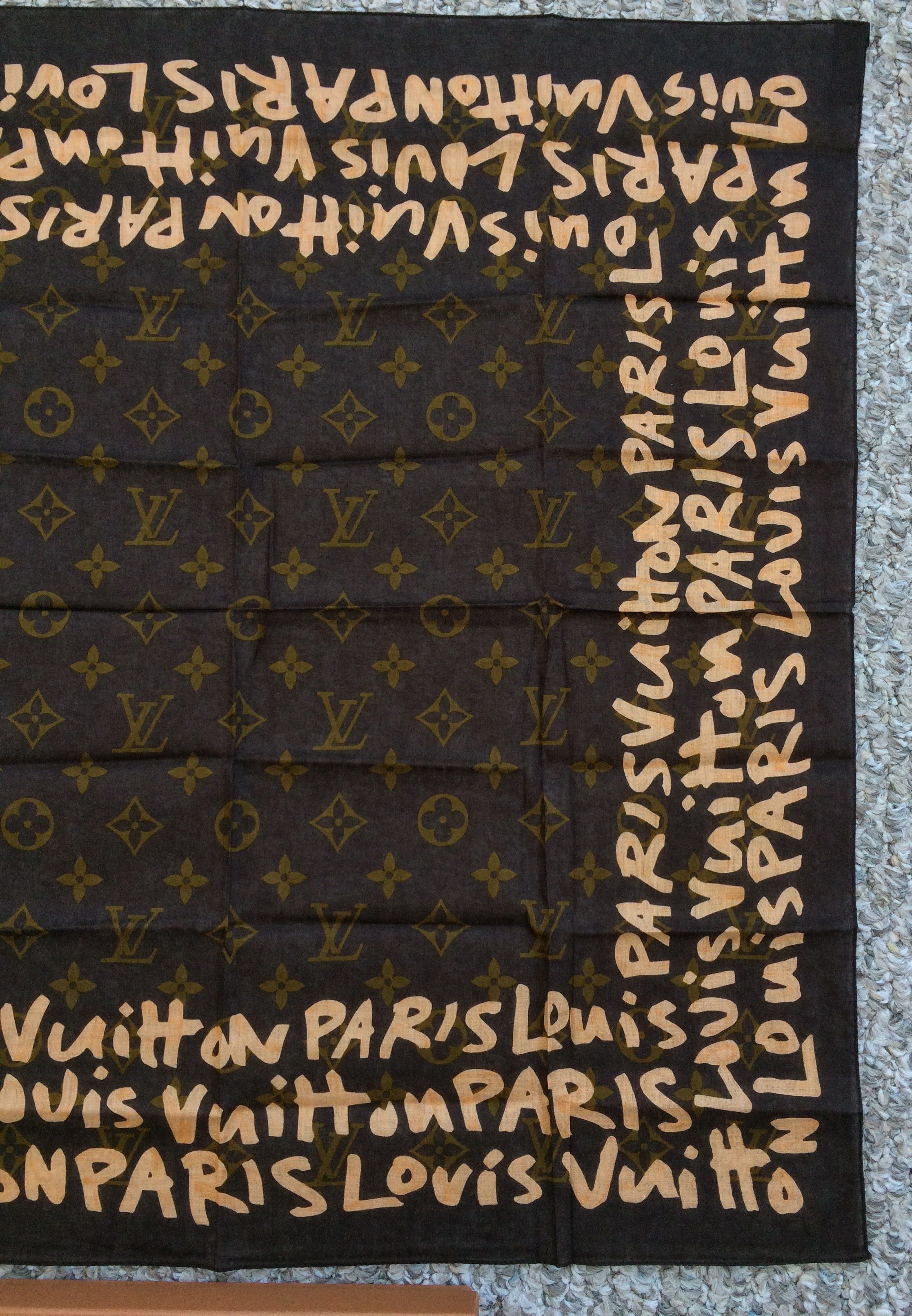 Louis Vuitton × Stephen Sprouse NEW S/S 2001 Louis Vuitton Sprouse Monogram Graffiti Scarf Size ONE SIZE - 3 Thumbnail