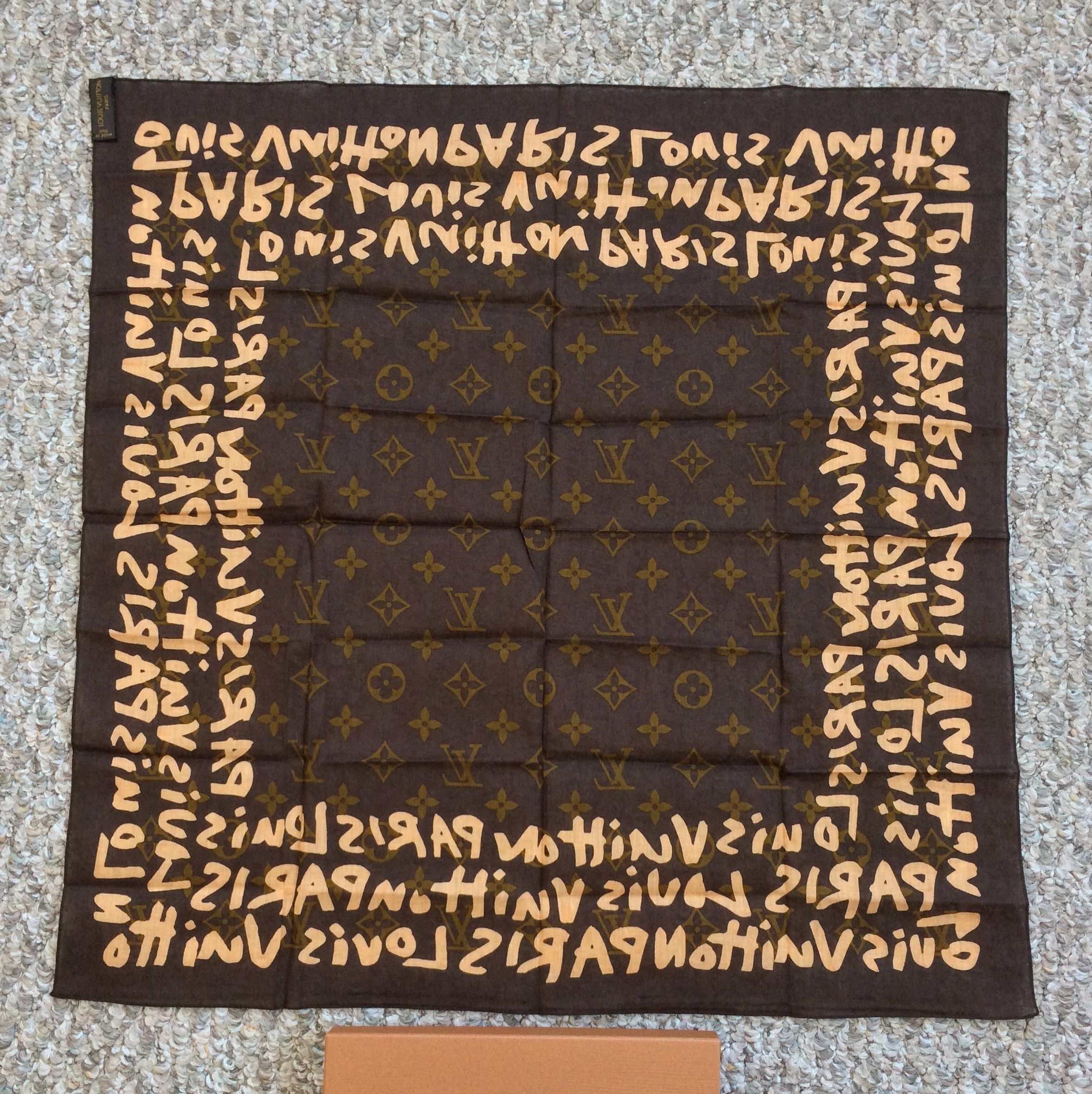 Louis Vuitton × Stephen Sprouse NEW S/S 2001 Louis Vuitton Sprouse Monogram Graffiti Scarf Size ONE SIZE - 5 Thumbnail