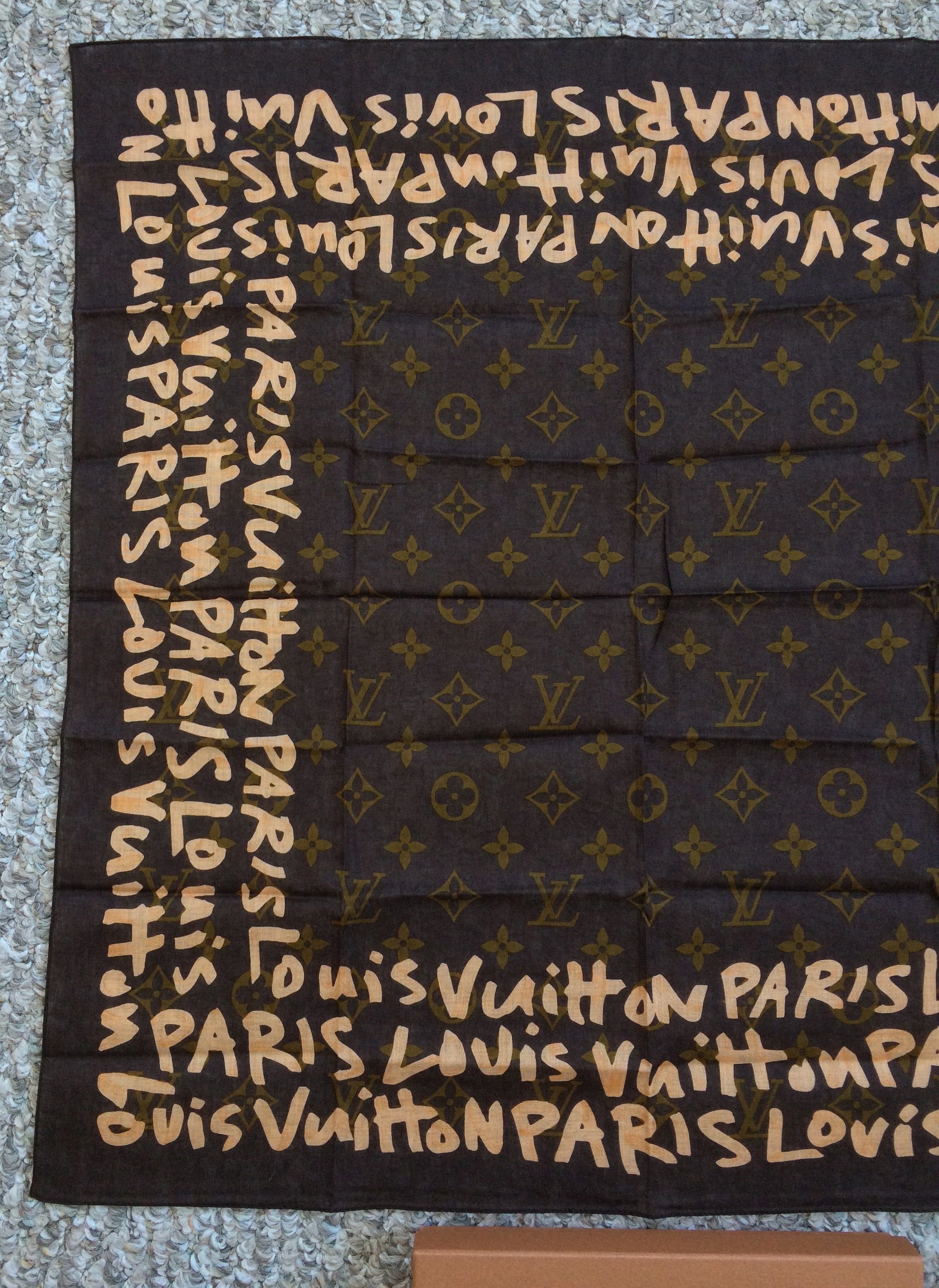Louis Vuitton × Stephen Sprouse NEW S/S 2001 Louis Vuitton Sprouse Monogram Graffiti Scarf Size ONE SIZE - 2 Thumbnail