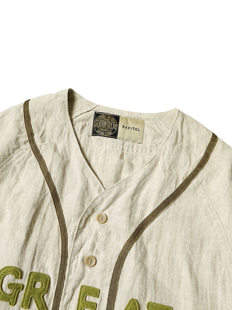 Kapital Kountry Kapital 2022 FW web only Linen GREAT KOUNTRY Baseball Shirt Size US L / EU 52-54 / 3 - 4 Thumbnail