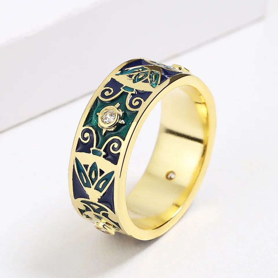 Jewelry Creative Handmade Enamel Colorful Bohemian Ring Size ONE SIZE - 1 Thumbnail