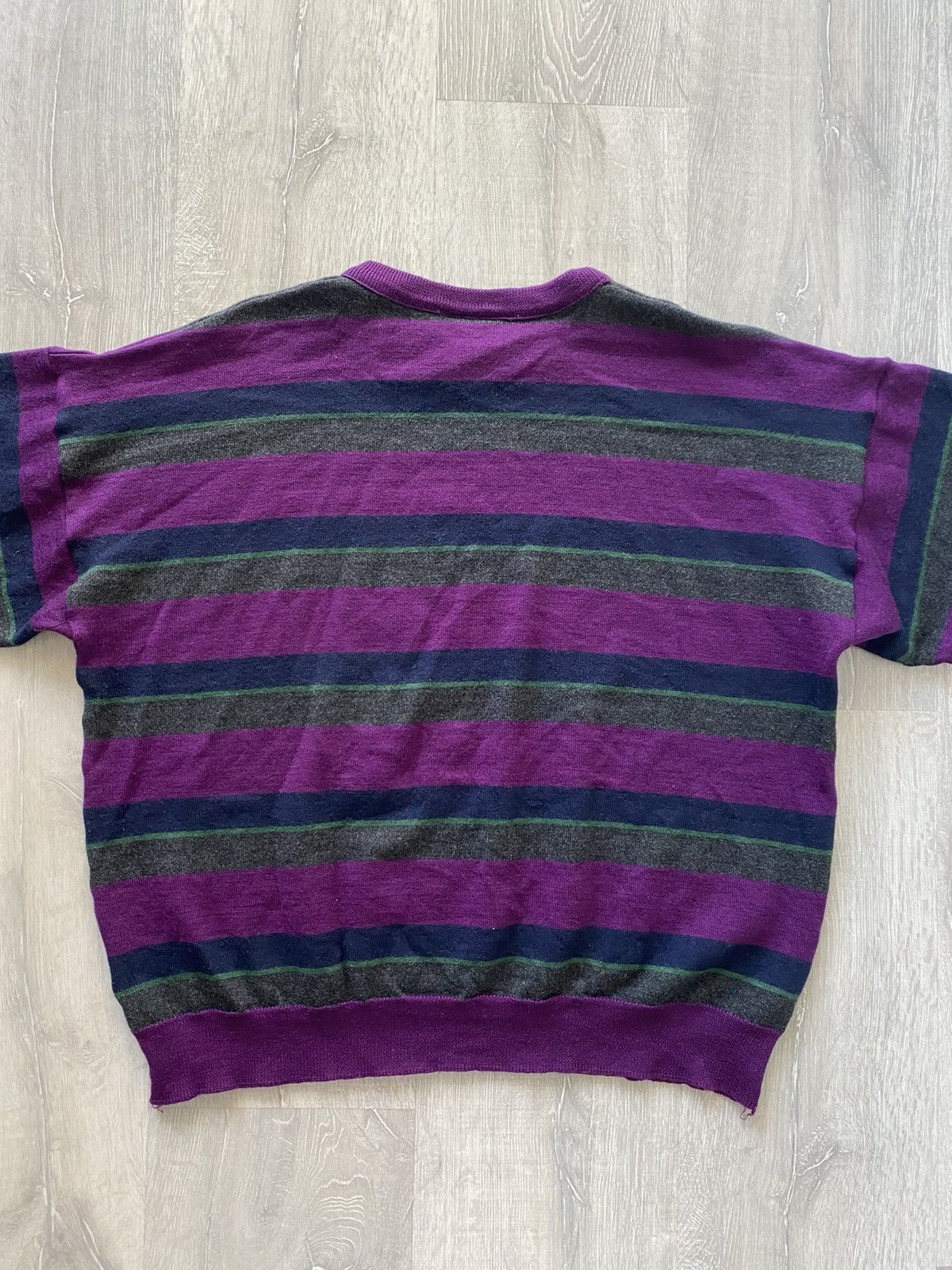 Lacoste × Vintage Lacoste vintage Purple striped sweater small logo Size US S / EU 44-46 / 1 - 6 Thumbnail