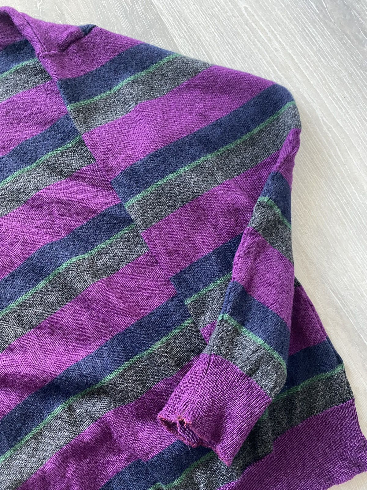 Lacoste × Vintage Lacoste vintage Purple striped sweater small logo Size US S / EU 44-46 / 1 - 5 Thumbnail
