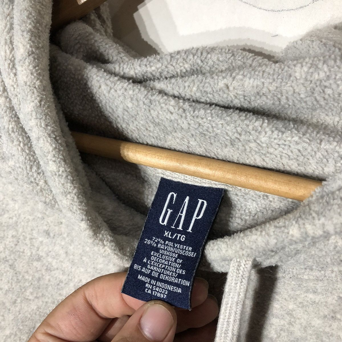 Gap 🔥VINTAGE HOODIE BABY GREY GAP BIG LOGO SPELL OUT PULL OVER Size US XL / EU 56 / 4 - 9 Thumbnail