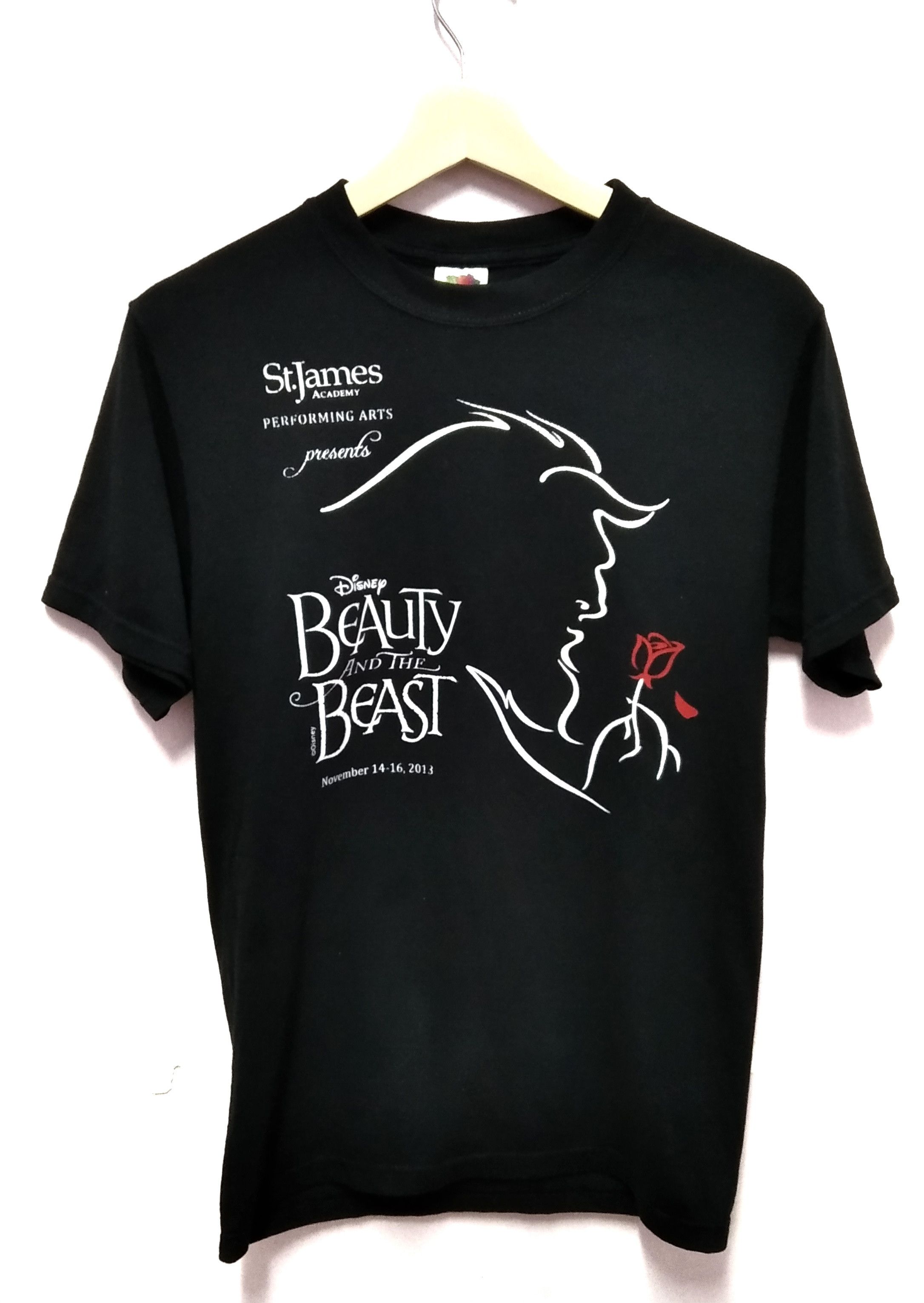 image of Beauty Beast x Movie Vintage Movie Beauty Beauty And The Beast Tee in Black, Men's (Size Small)