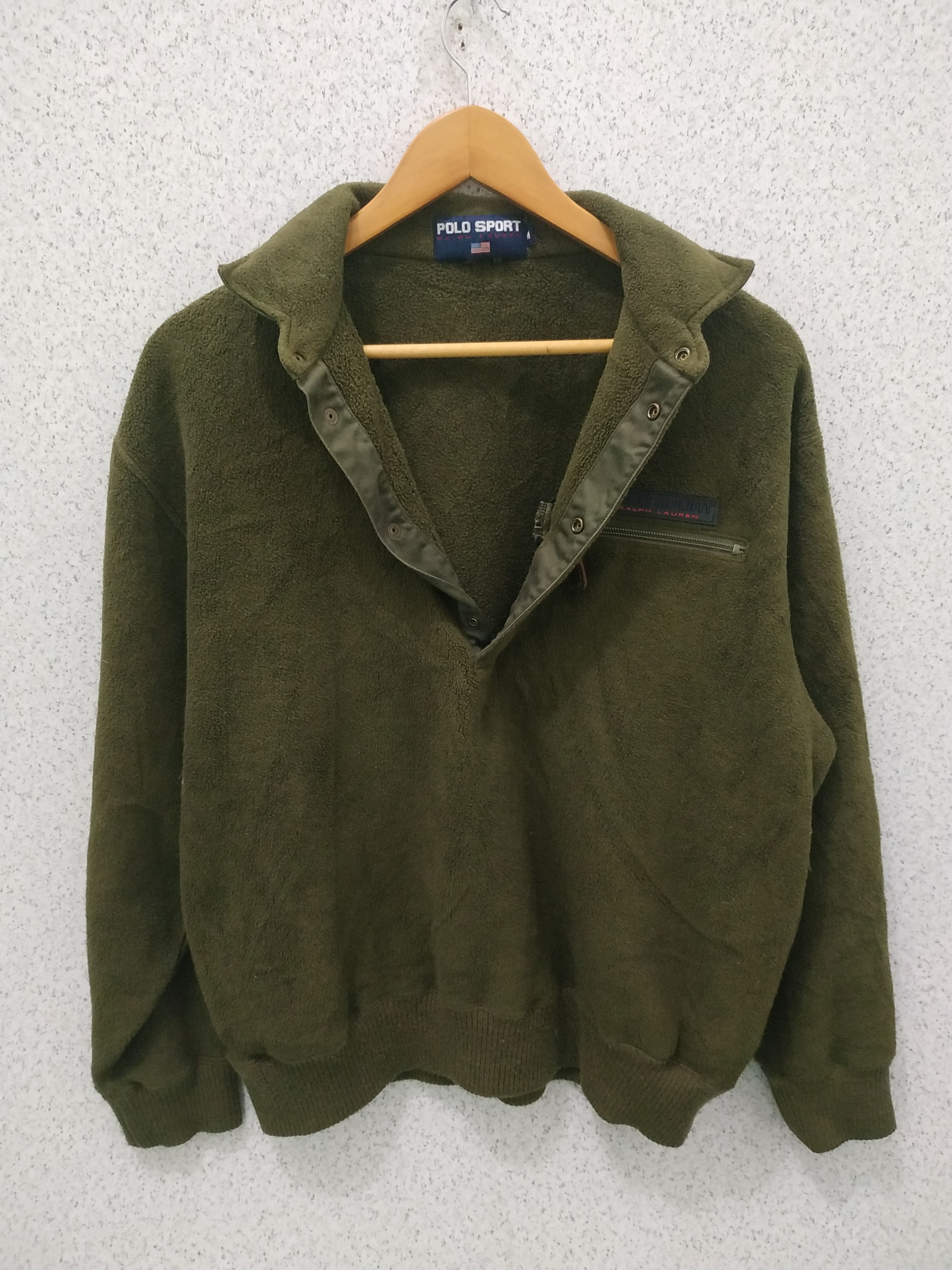 Polo Ralph Lauren × Ralph Lauren × Vintage Polo Sport Ralph Lauren Fleece Sweatshirt Jacket Size US M / EU 48-50 / 2 - 2 Thumbnail