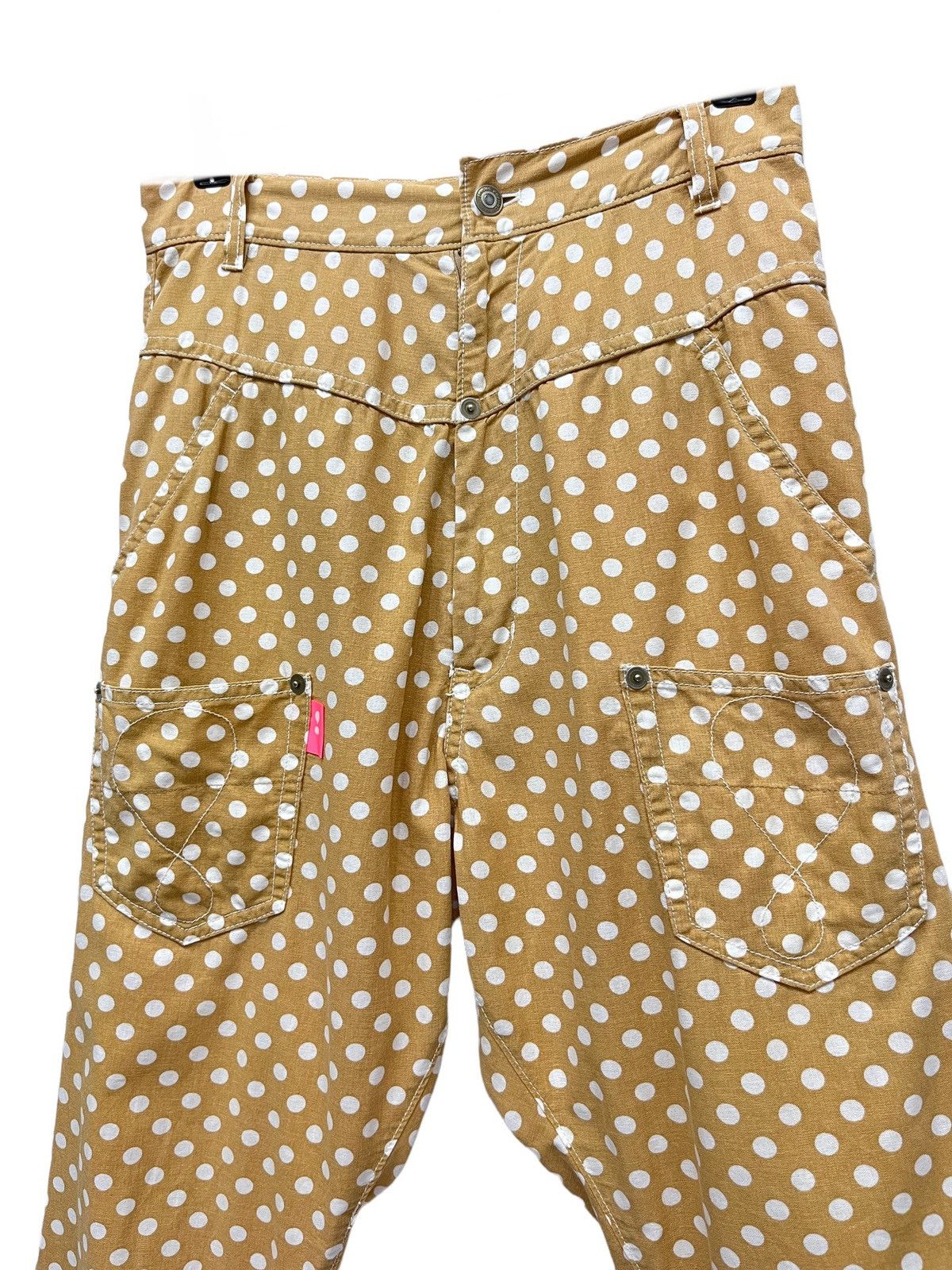 Issey Miyake ISSEY MIYAKE MERCIBEAUCOUP Polka Dot Drop Crotch Hemp Pants Size US 29 - 4 Thumbnail