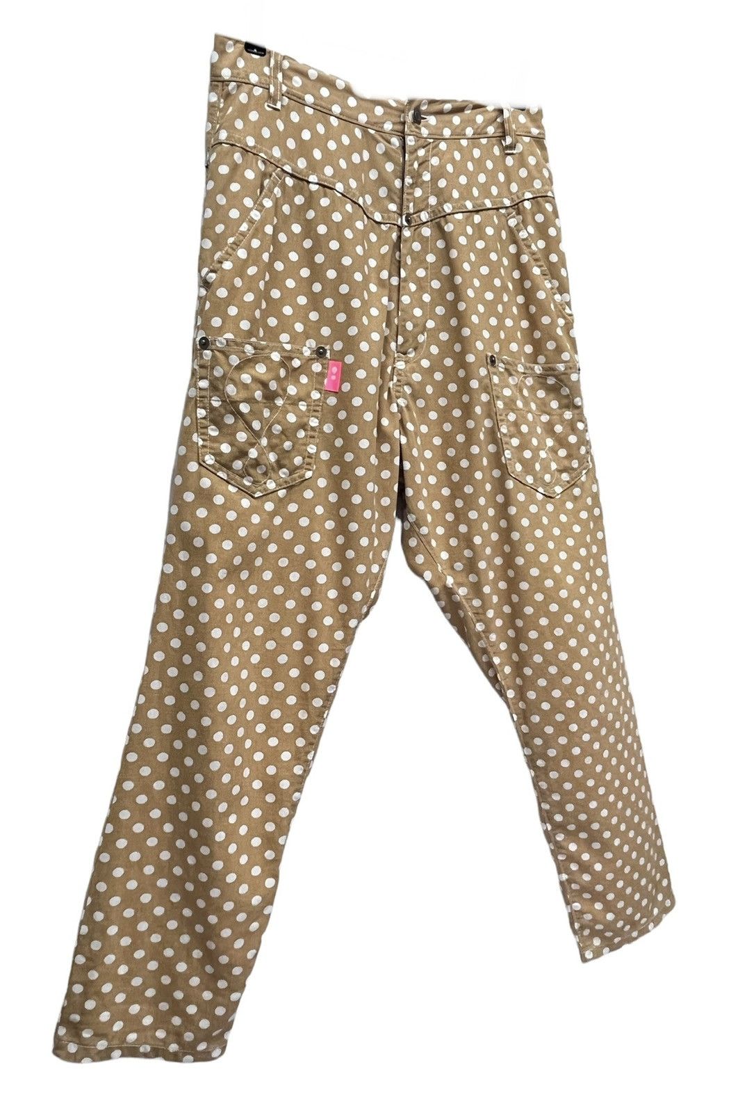 Issey Miyake ISSEY MIYAKE MERCIBEAUCOUP Polka Dot Drop Crotch Hemp Pants Size US 29 - 3 Thumbnail
