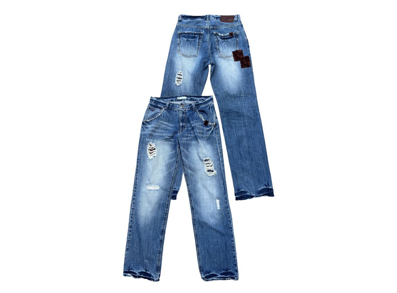 Global Work Distressed Patch Work Jeans 32