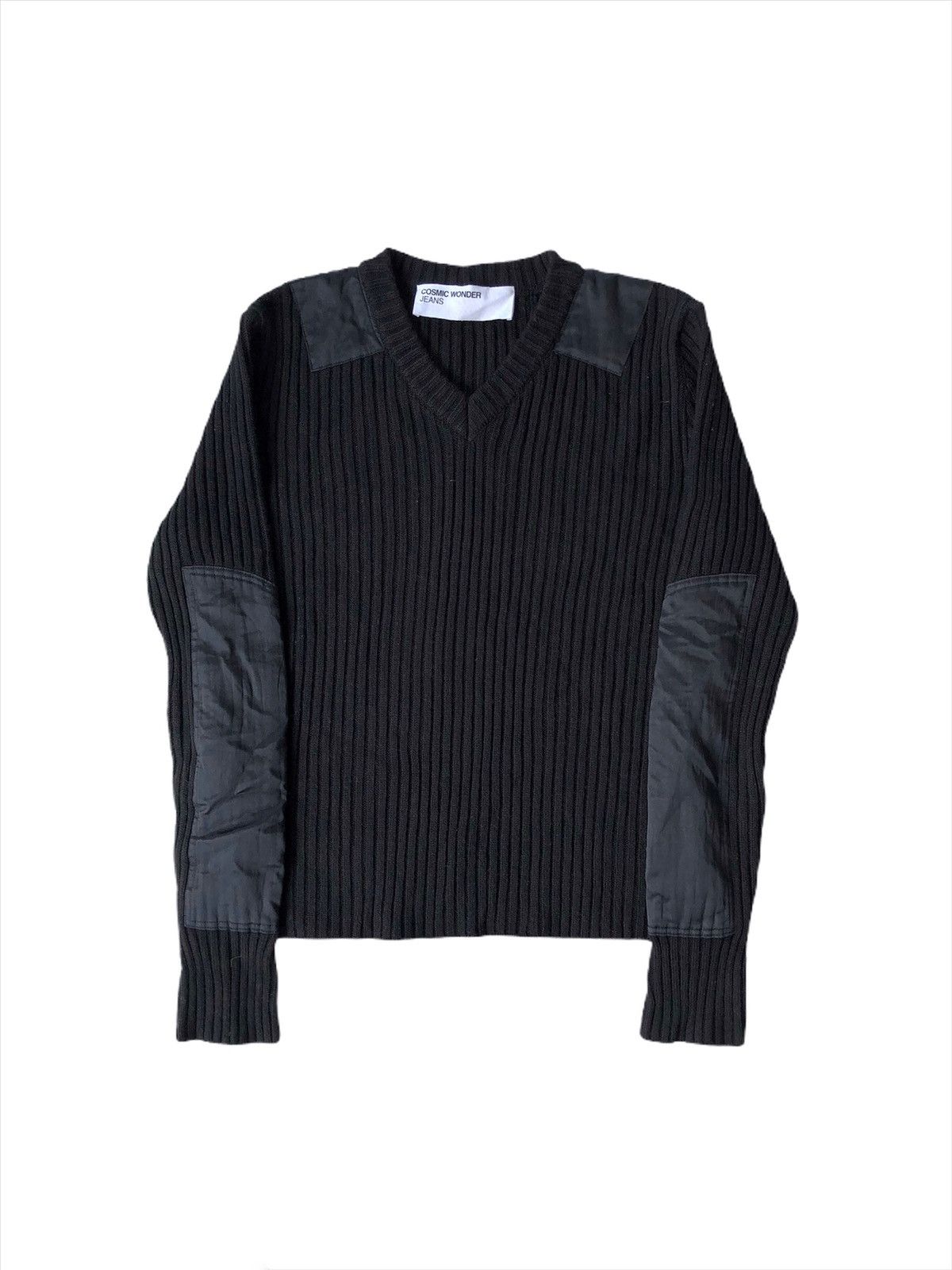 image of Cosmic Wonder Hybrid Waffle Knitted Sweater in Black, Men's (Size Small)