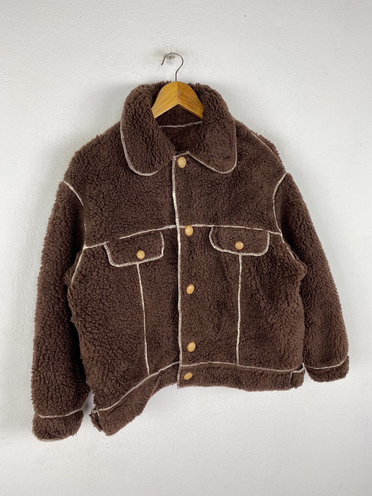 Japanese Brand × Vintage ORGANETTO SHERLING FLEECE VINTAGE JACKET MADE IN JAPAN Size US L / EU 52-54 / 3 - 3 Thumbnail