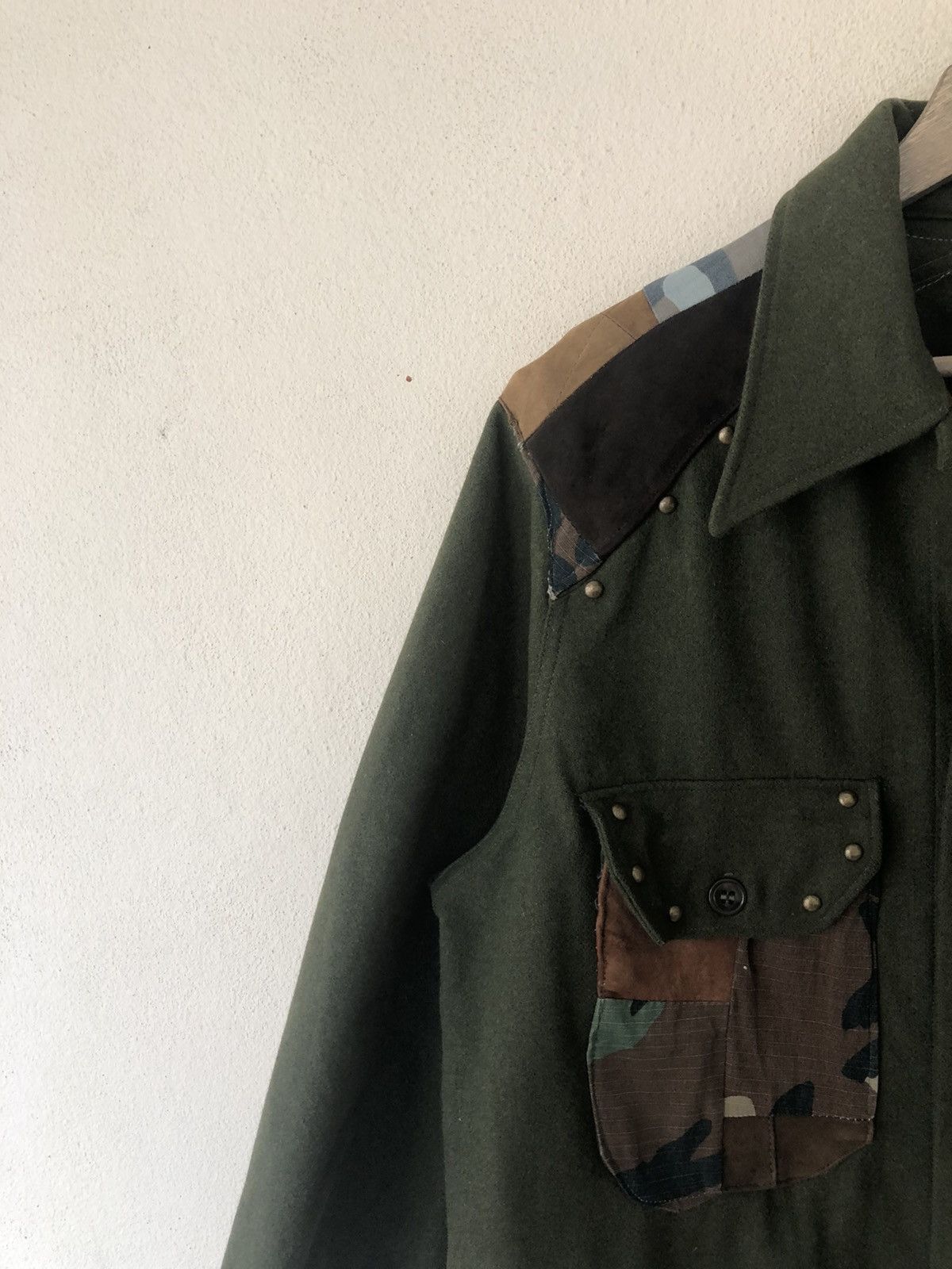 Japanese Brand RE Denim Hybrid Wool Army Jacket Size US L / EU 52-54 / 3 - 4 Thumbnail
