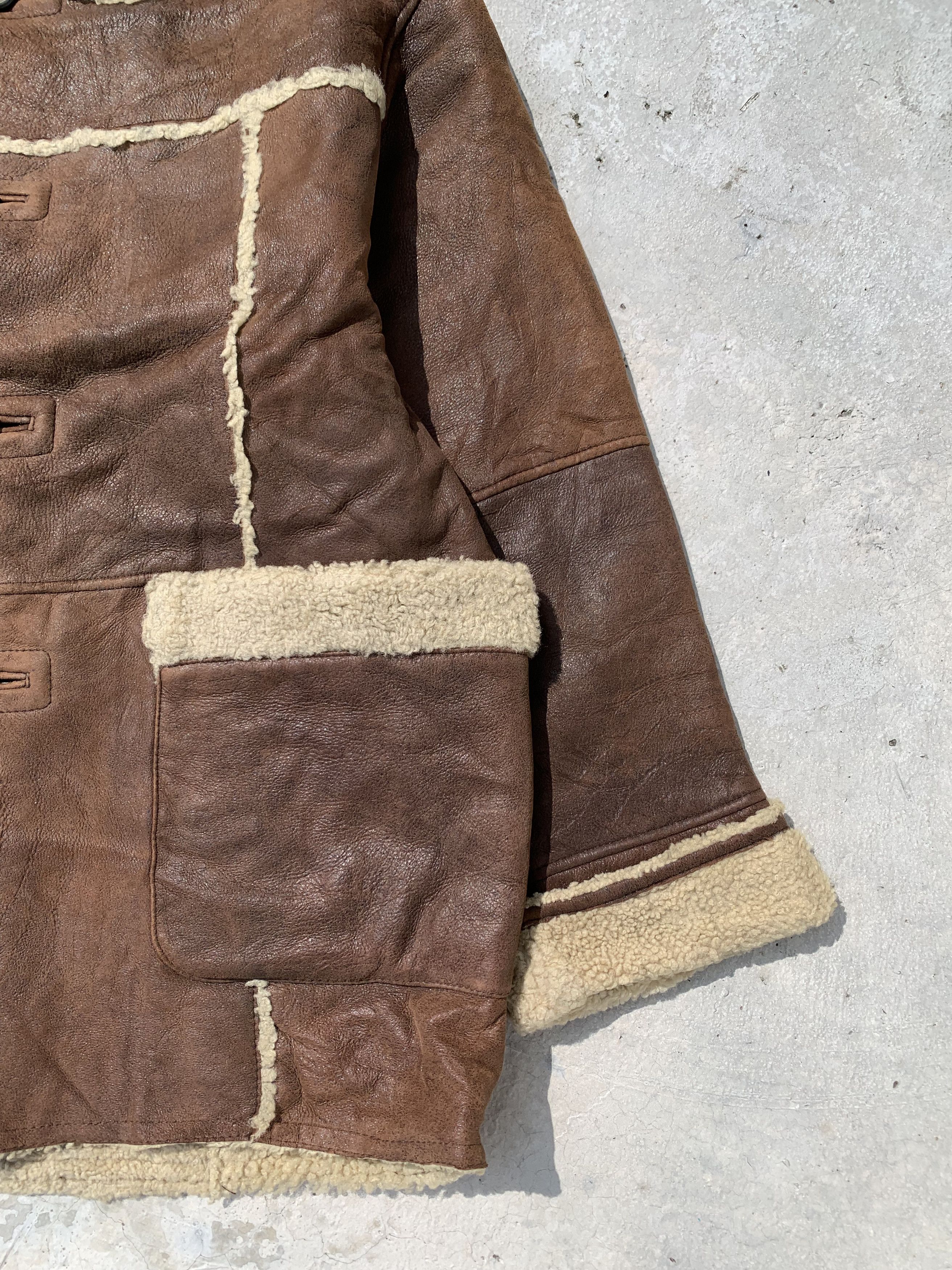 Japanese Brand Vintage Sheepskin Sherpa Leather Jacket B-3 Style Shearling Size US XL / EU 56 / 4 - 3 Thumbnail