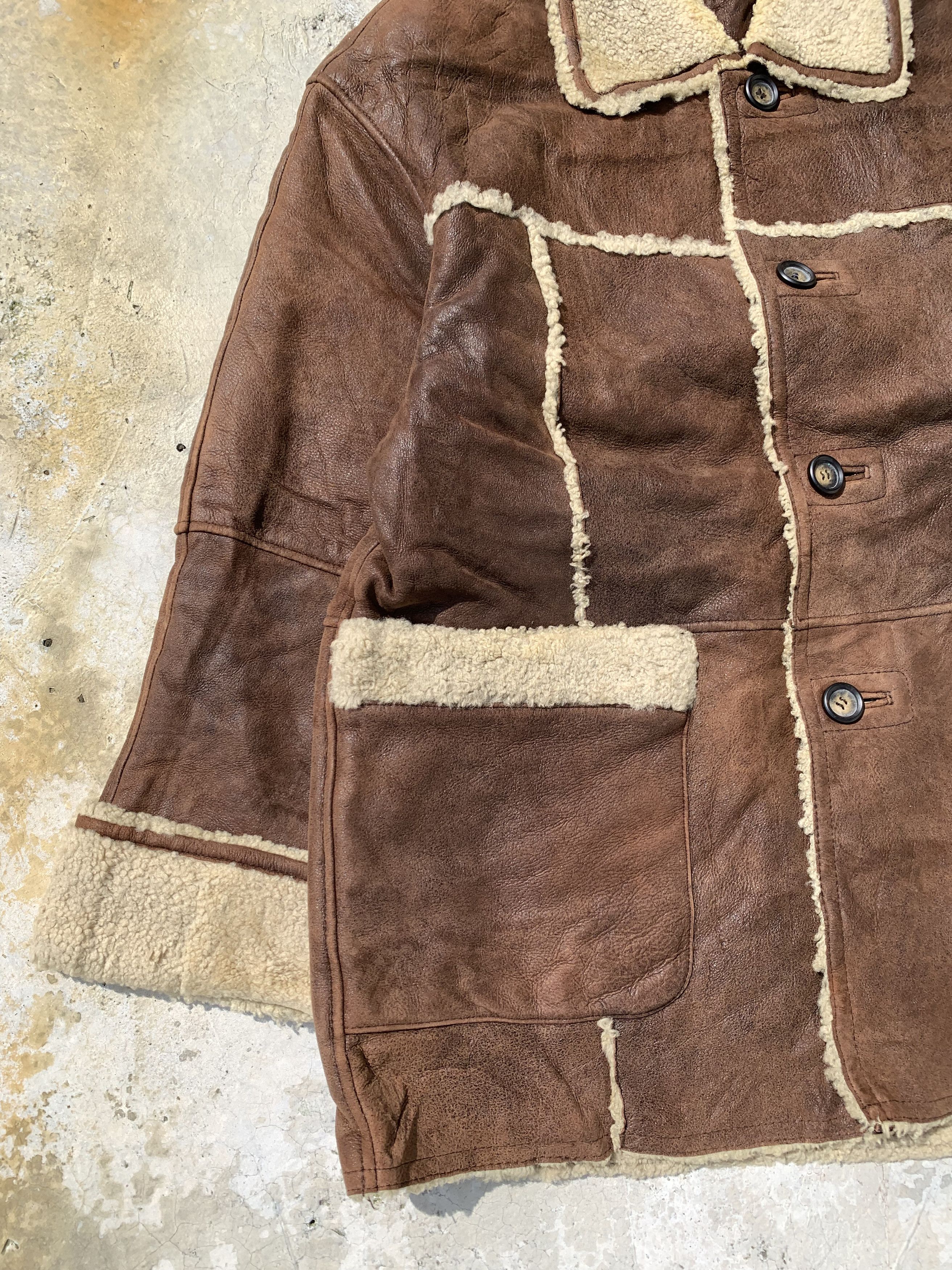 Japanese Brand Vintage Sheepskin Sherpa Leather Jacket B-3 Style Shearling Size US XL / EU 56 / 4 - 4 Thumbnail