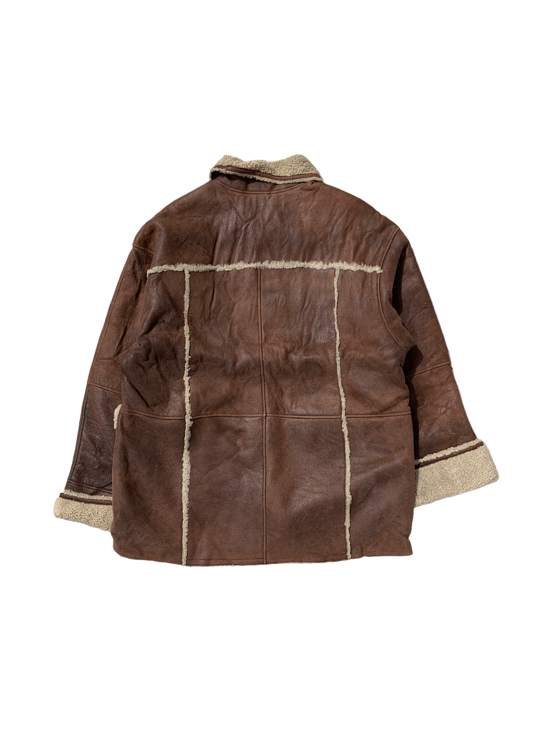 Japanese Brand Vintage Sheepskin Sherpa Leather Jacket B-3 Style Shearling Size US XL / EU 56 / 4 - 2 Thumbnail