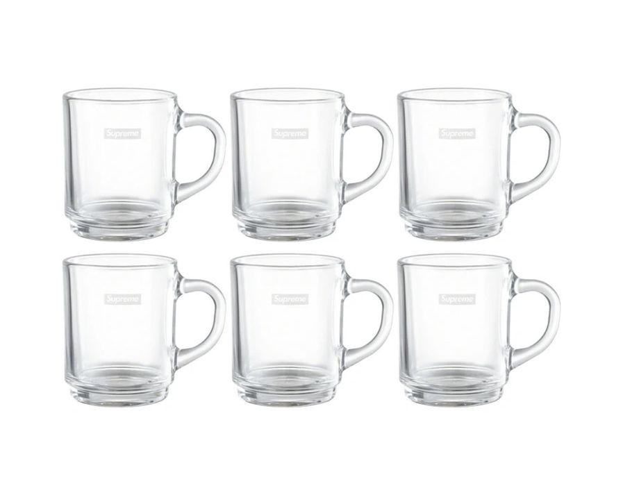 Supreme Supreme Duralex Glass Mugs (Set of 6) Clear in Hand | Grailed