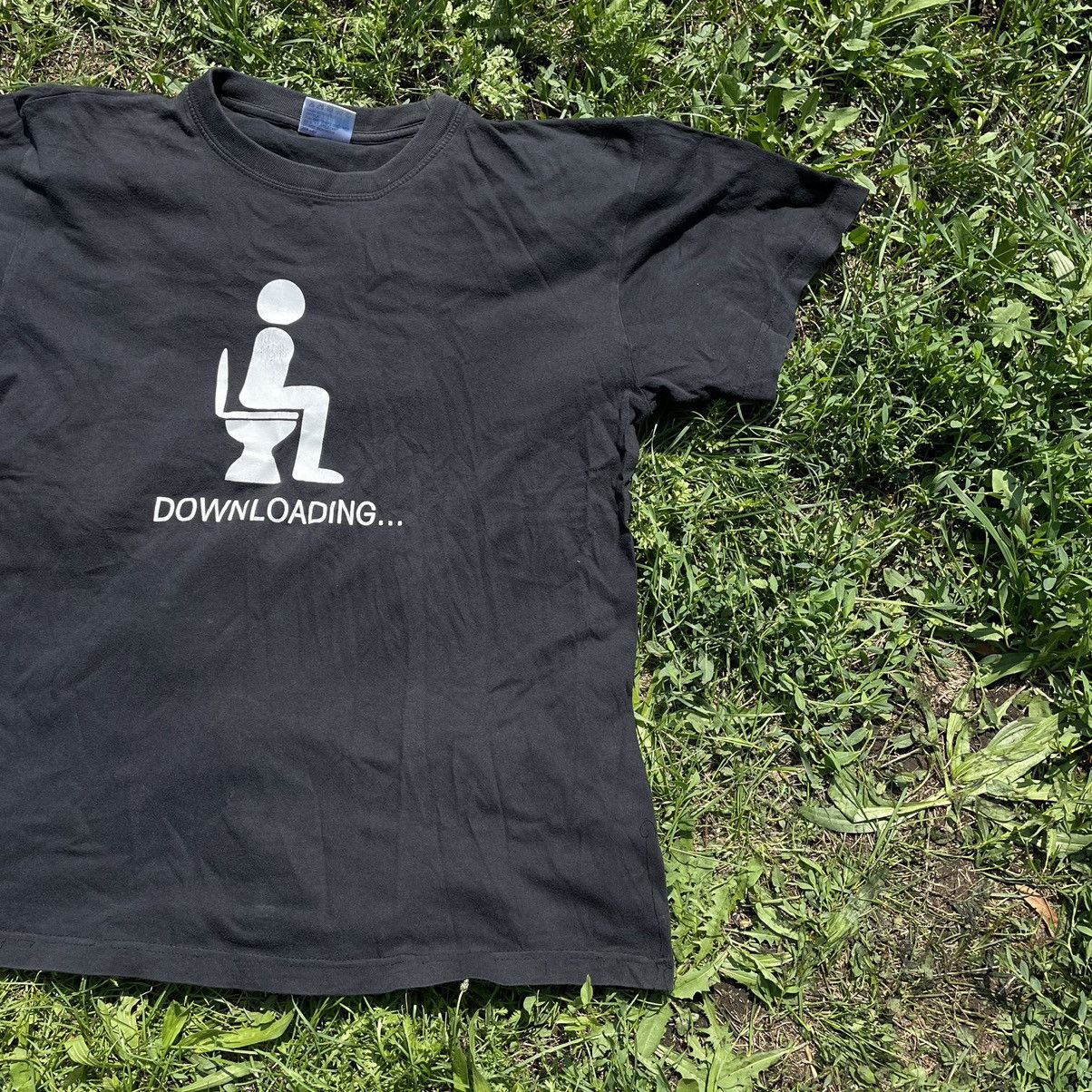 Vintage Vintage 90s Adult “ Downloading…“ Art Humor Tee Size US L / EU 52-54 / 3 - 2 Thumbnail