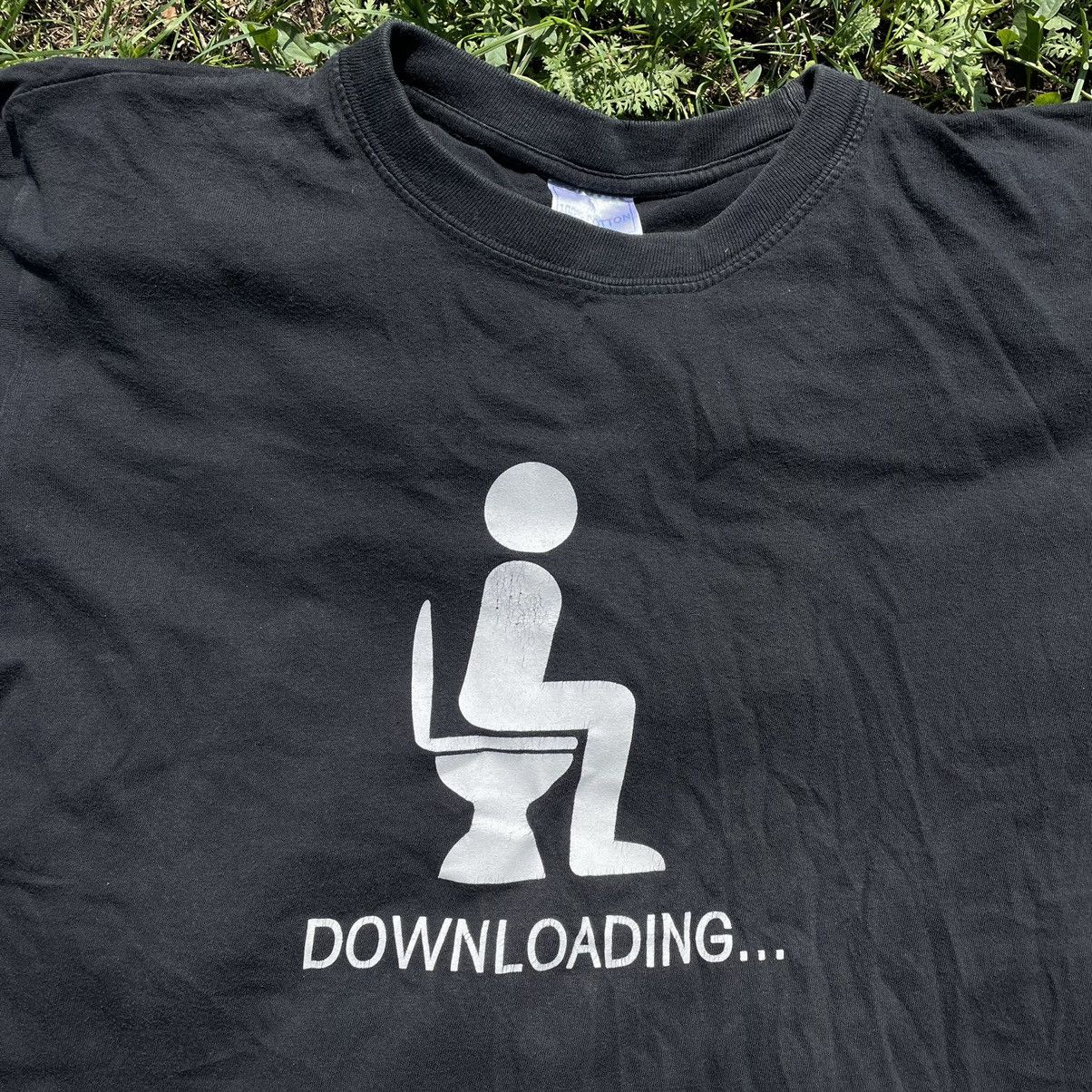 Vintage Vintage 90s Adult “ Downloading…“ Art Humor Tee Size US L / EU 52-54 / 3 - 4 Thumbnail
