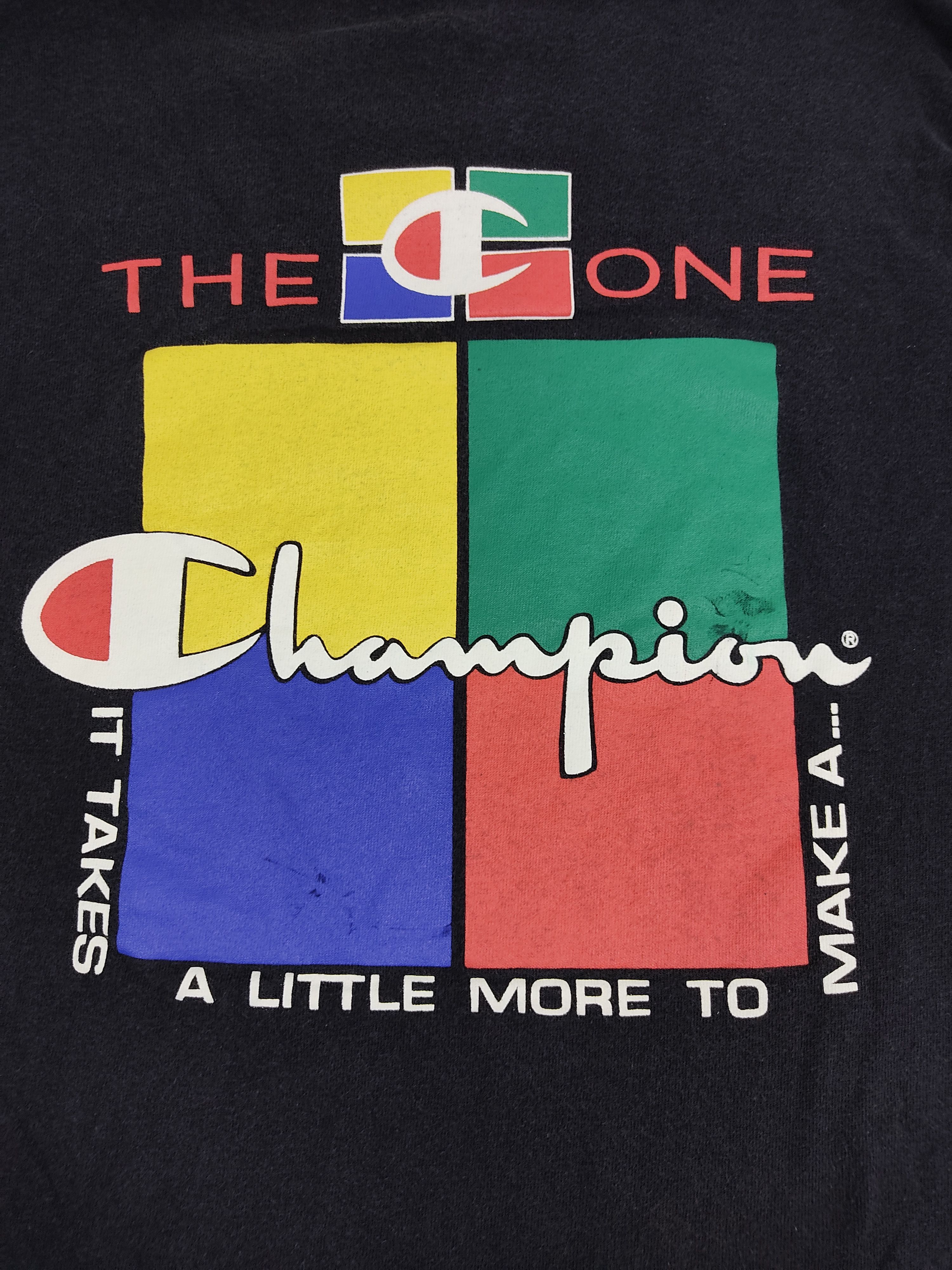 Champion Vintage 90s Champion The One Big Logo Tee Rayon USA Size US M / EU 48-50 / 2 - 2 Thumbnail