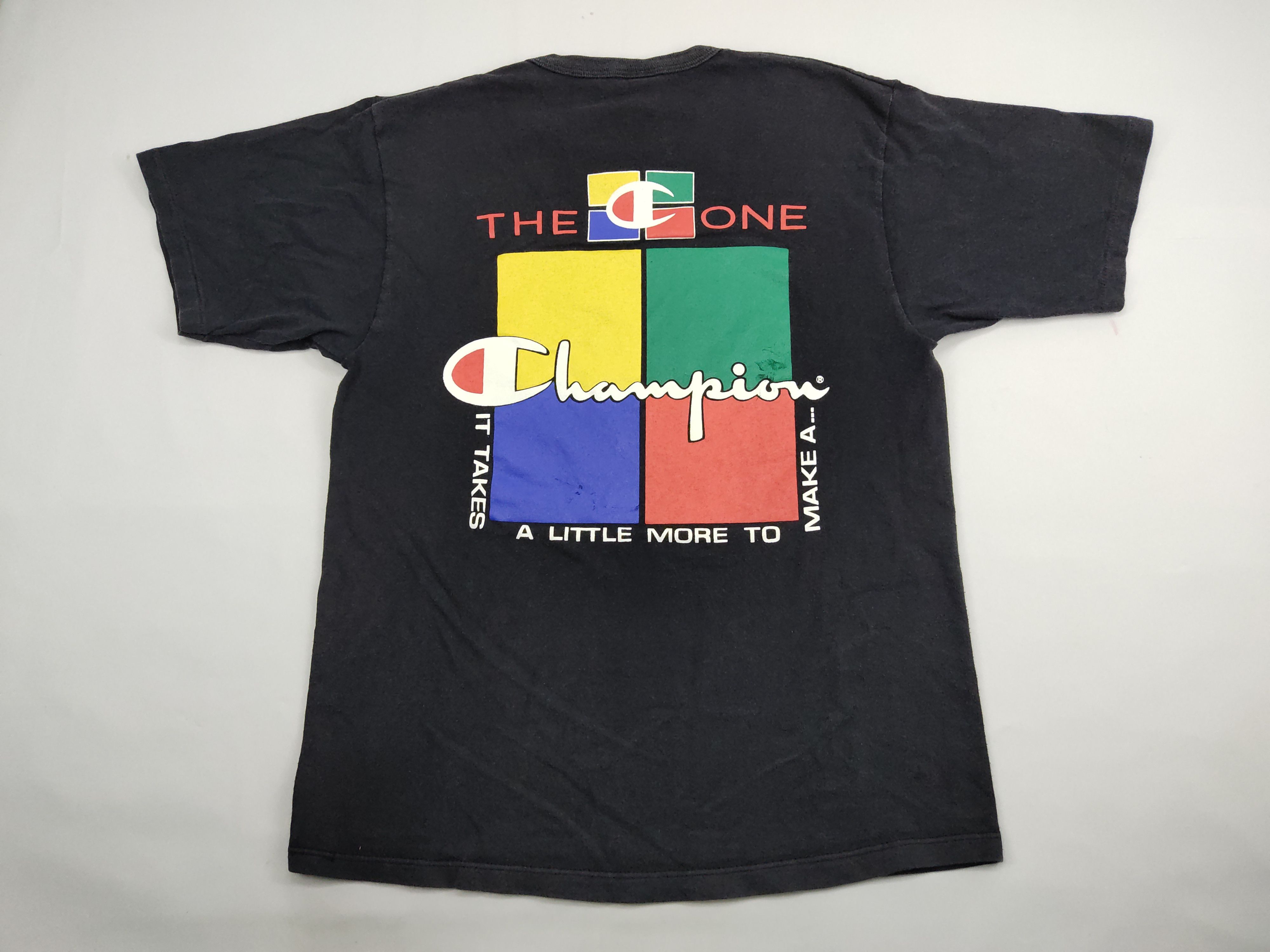 Champion Vintage 90s Champion The One Big Logo Tee Rayon USA Size US M / EU 48-50 / 2 - 1 Thumbnail