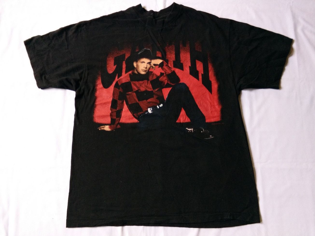 image of Band Tees x Rock T Shirt Vintage 90's Garth Brooks 1993 Tour T Shirt Rock in Black (Size Large)