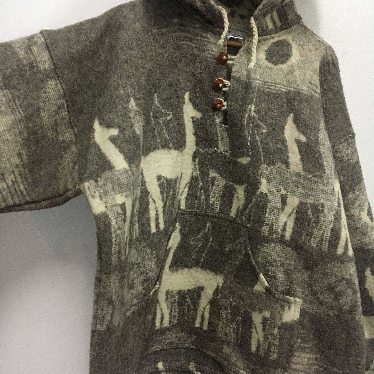 Handmade × Vintage Vintage Hand Woven Wool 100% Art Hoodie Jacket Size US L / EU 52-54 / 3 - 2 Thumbnail