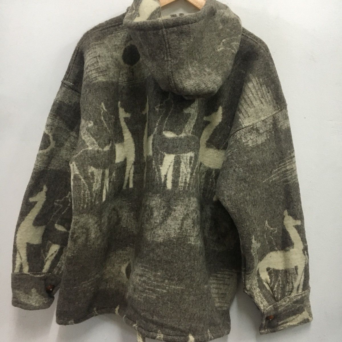Handmade × Vintage Vintage Hand Woven Wool 100% Art Hoodie Jacket Size US L / EU 52-54 / 3 - 9 Thumbnail