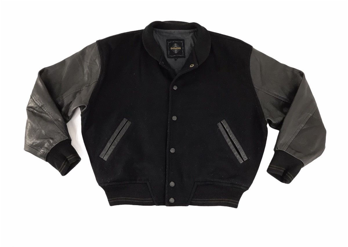 Vintage Domon Dash Of Method Of Naught Varsity Leather Jacket Size US M / EU 48-50 / 2 - 2 Thumbnail