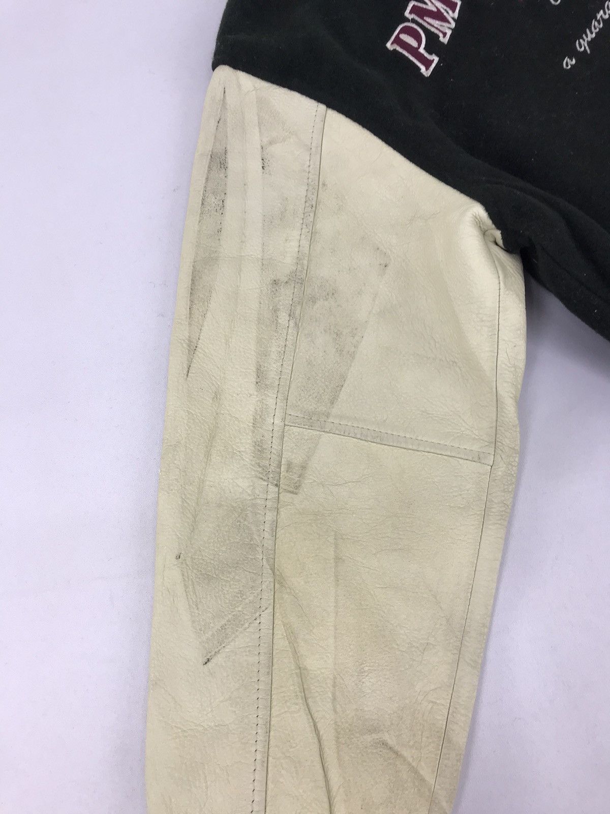 PERSON'S × Vintage 90s PM By Person’s Embroidery Varsity Jacket Leather Size US L / EU 52-54 / 3 - 12 Thumbnail