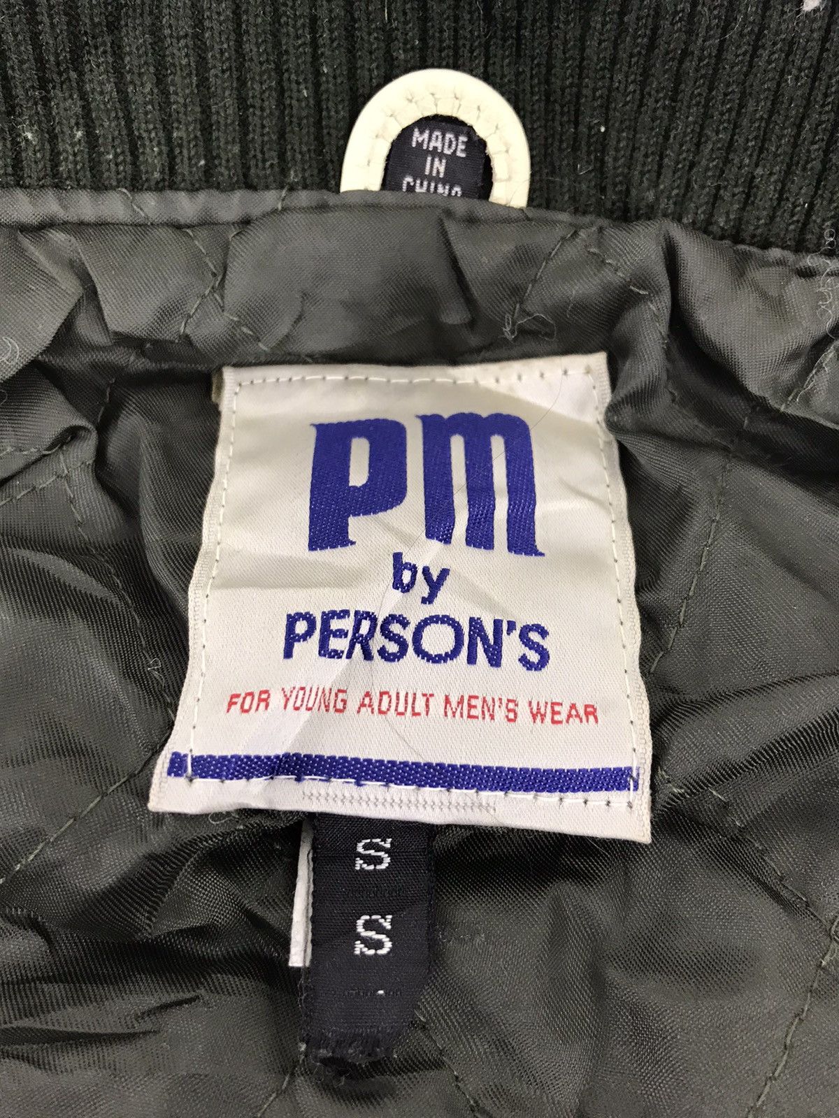 PERSON'S × Vintage 90s PM By Person’s Embroidery Varsity Jacket Leather Size US L / EU 52-54 / 3 - 6 Thumbnail