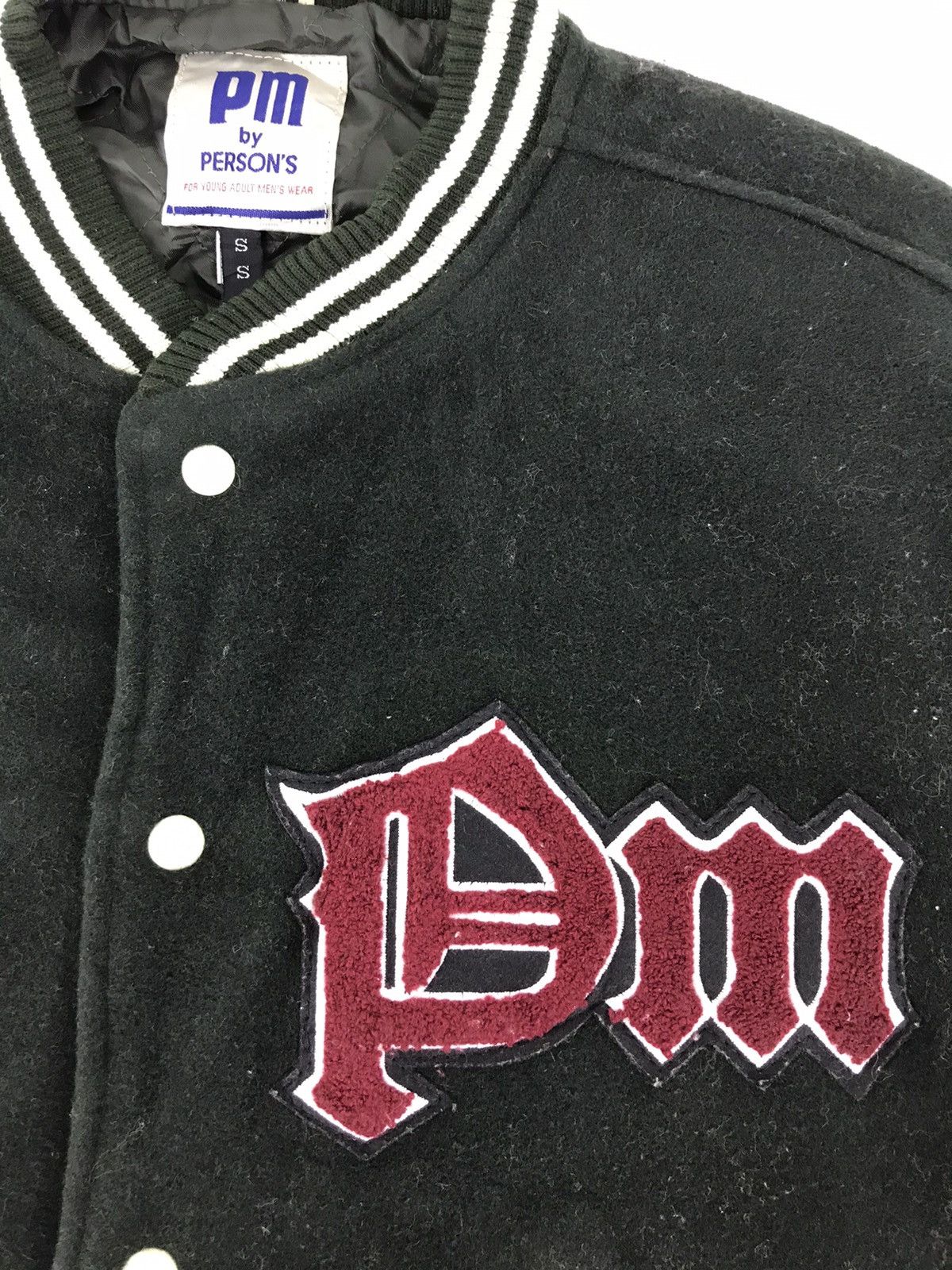 PERSON'S × Vintage 90s PM By Person’s Embroidery Varsity Jacket Leather Size US L / EU 52-54 / 3 - 3 Thumbnail
