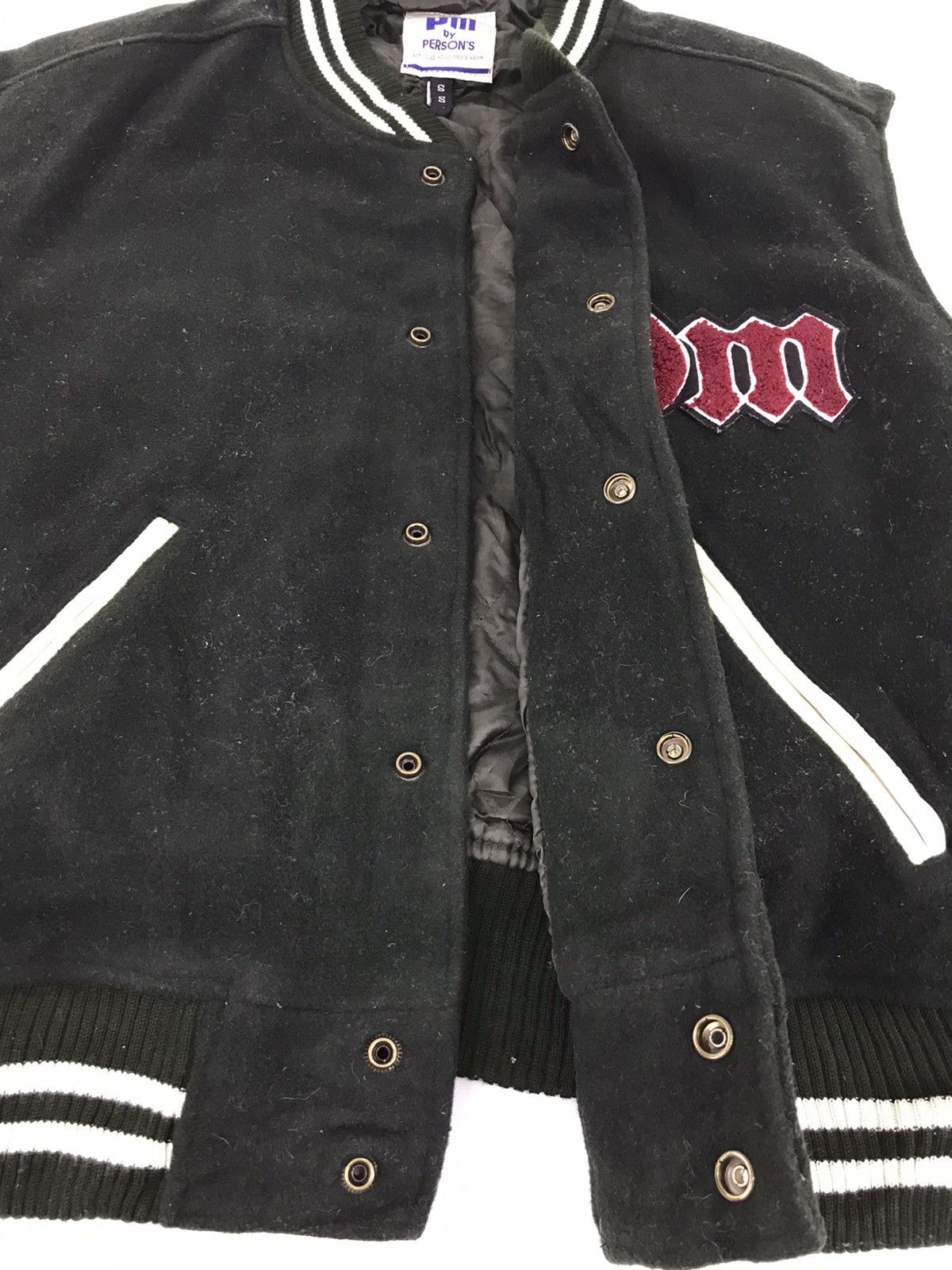 PERSON'S × Vintage 90s PM By Person’s Embroidery Varsity Jacket Leather Size US L / EU 52-54 / 3 - 4 Thumbnail