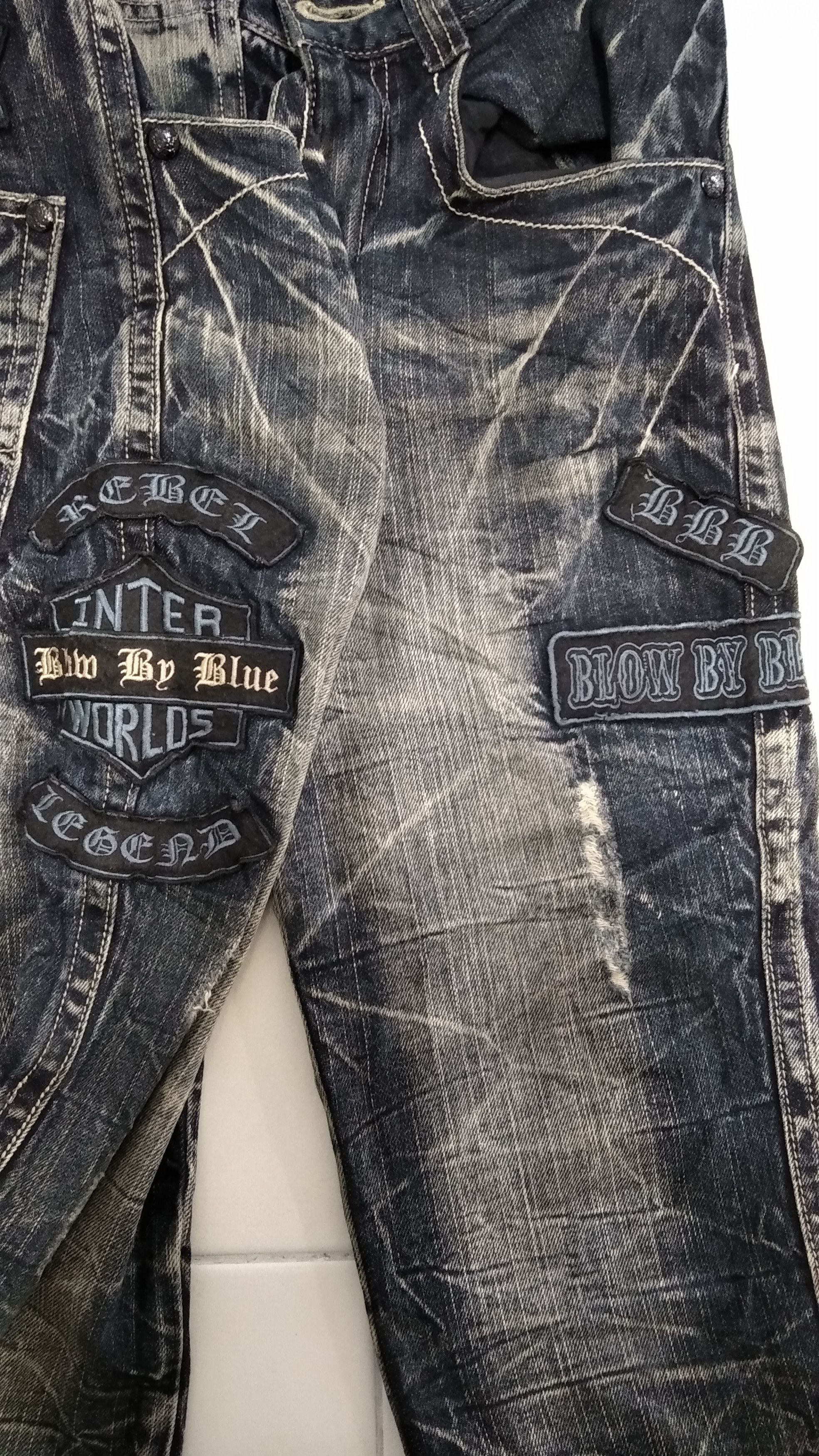Japanese Brand Blow By Blue Japanese Brand Distressed Jeans Size US 30 / EU 46 - 4 Thumbnail