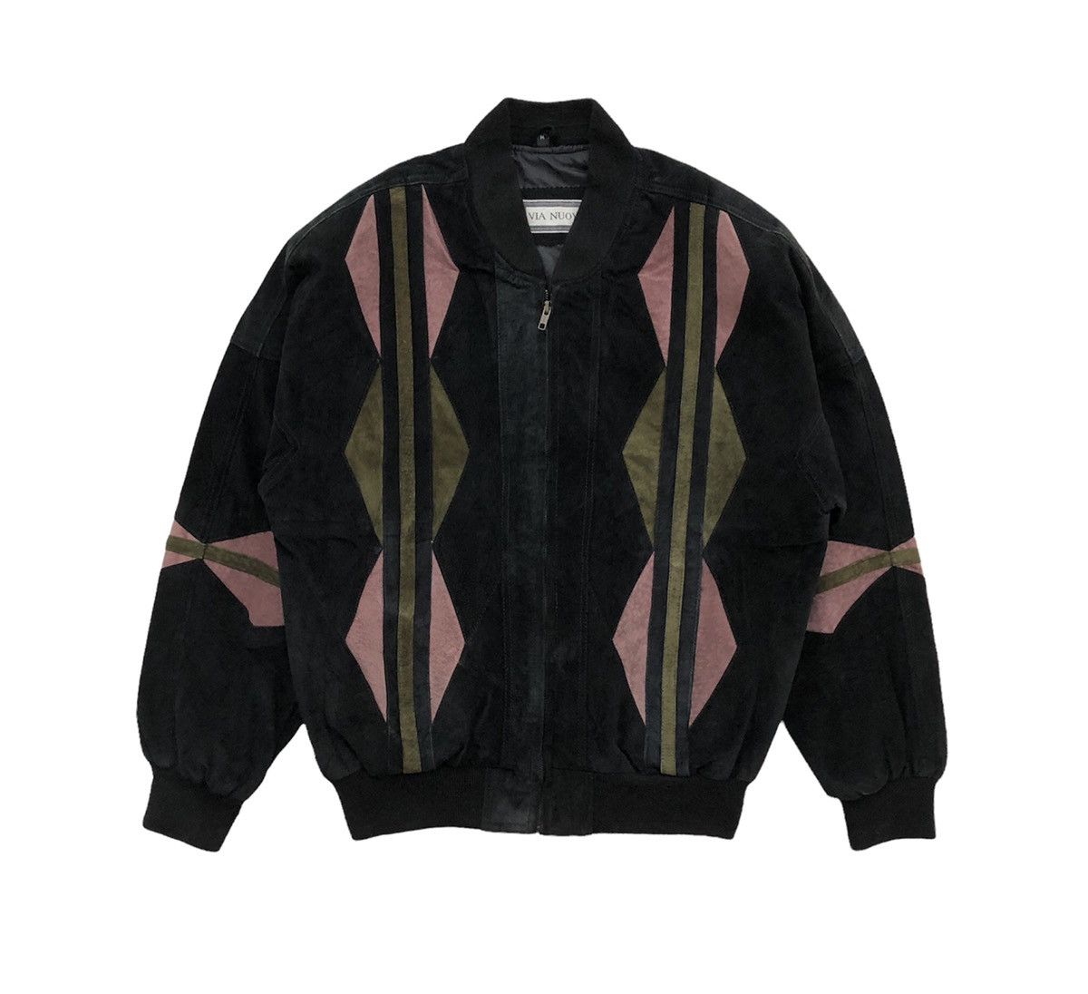 Vintage 🔥Vintage via Nuova Full Leather Bomber Jacket Size US M / EU 48-50 / 2 - 2 Thumbnail