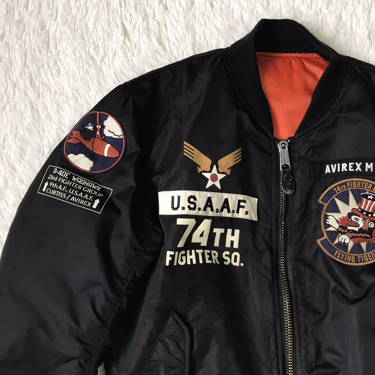 Avirex Avirex Flying Tiger Big Embroidered Bomber Jacket Size US L / EU 52-54 / 3 - 6 Thumbnail